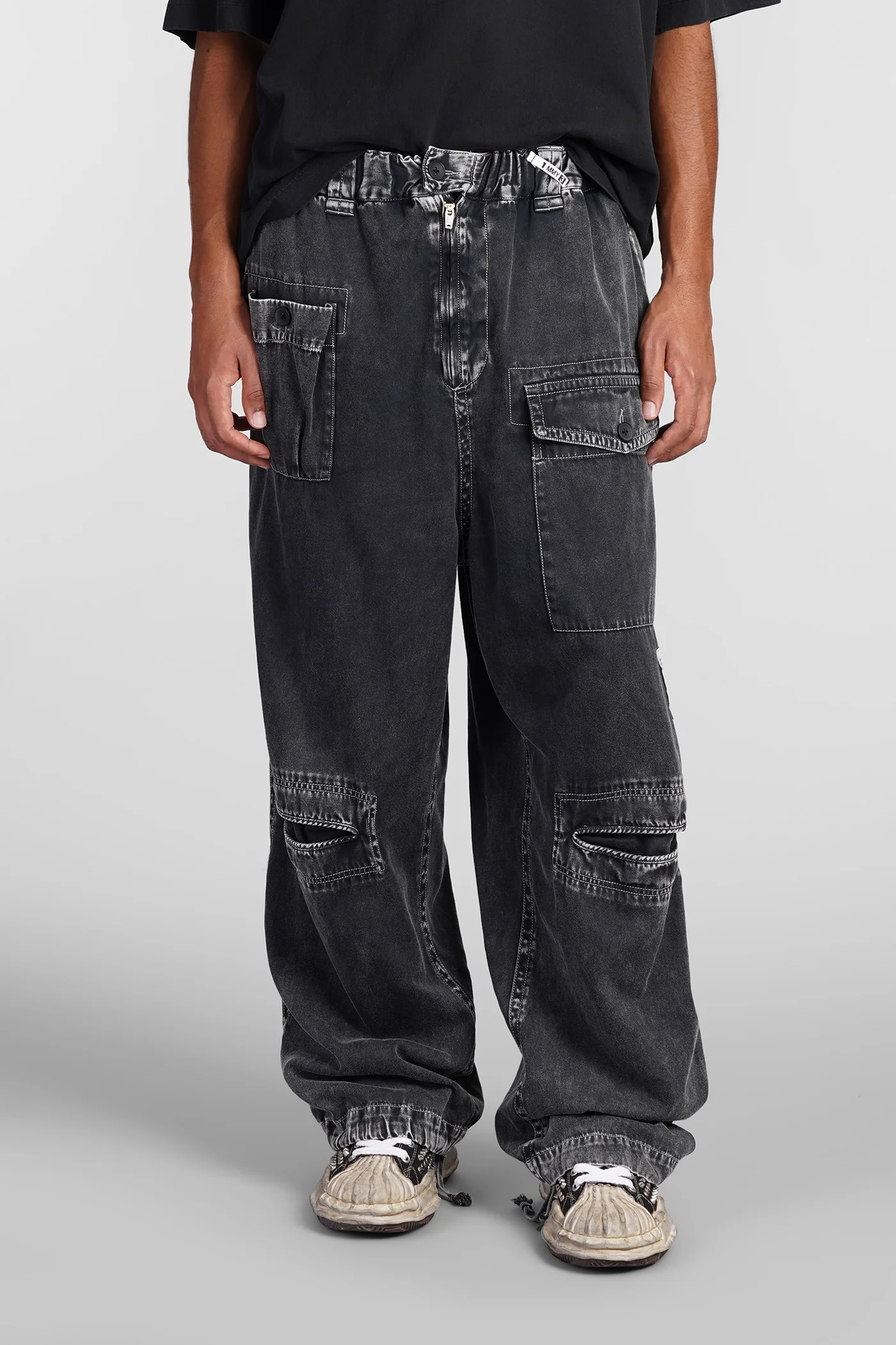 Pants in black cotton