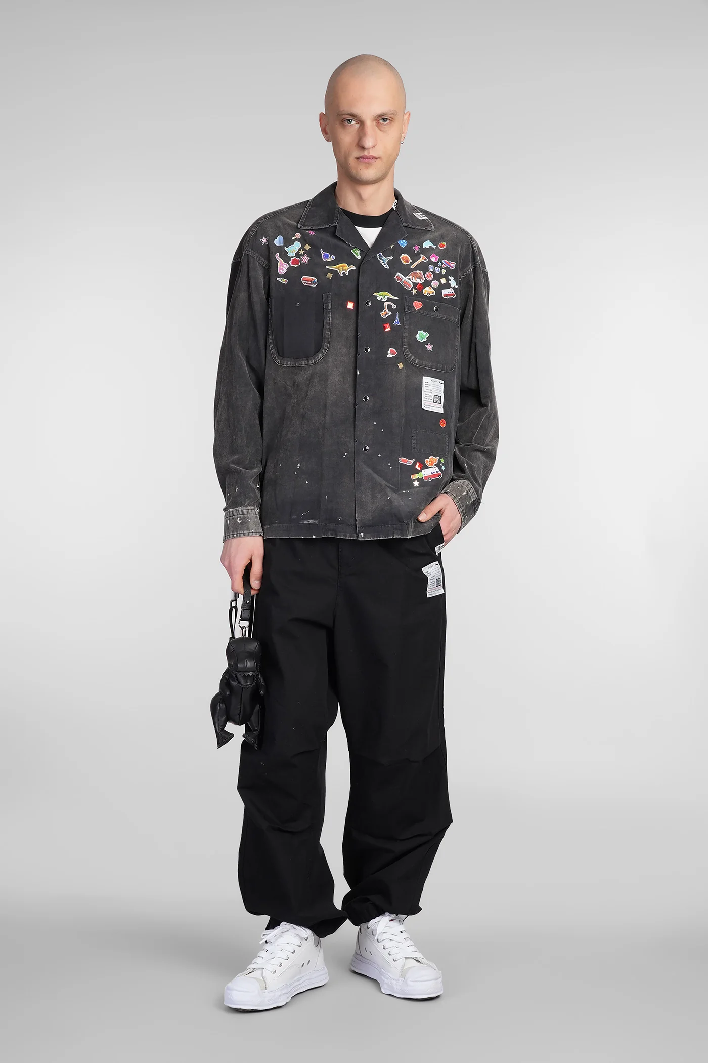 Shirt in black cotton - Image 2