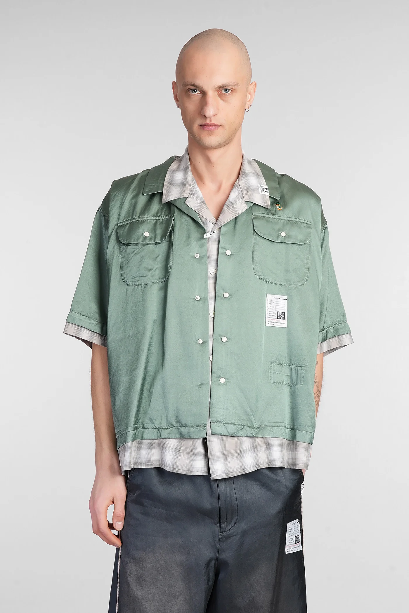 Shirt in khaki cotton