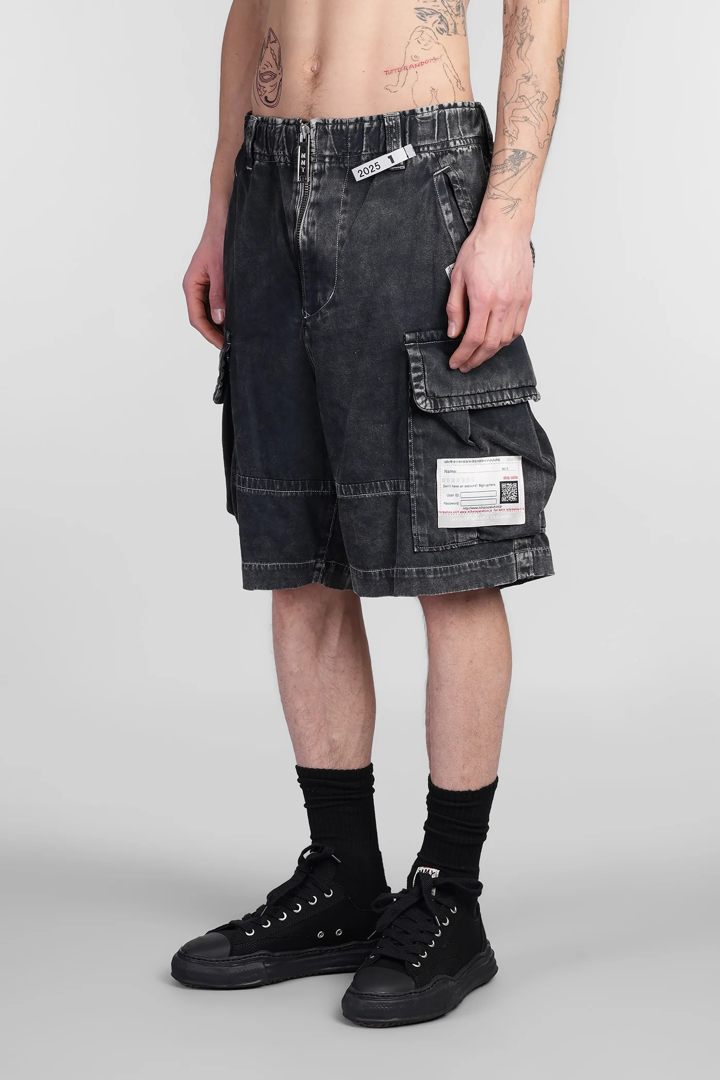 Shorts in black cotton - Image 4