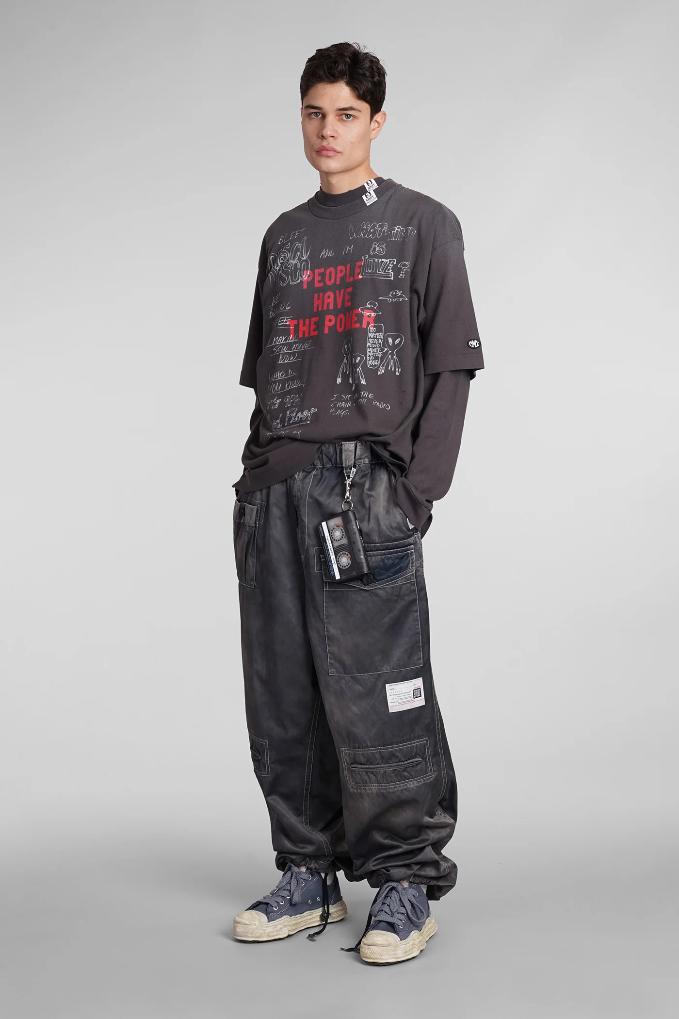 T-Shirt in black cotton - Image 2