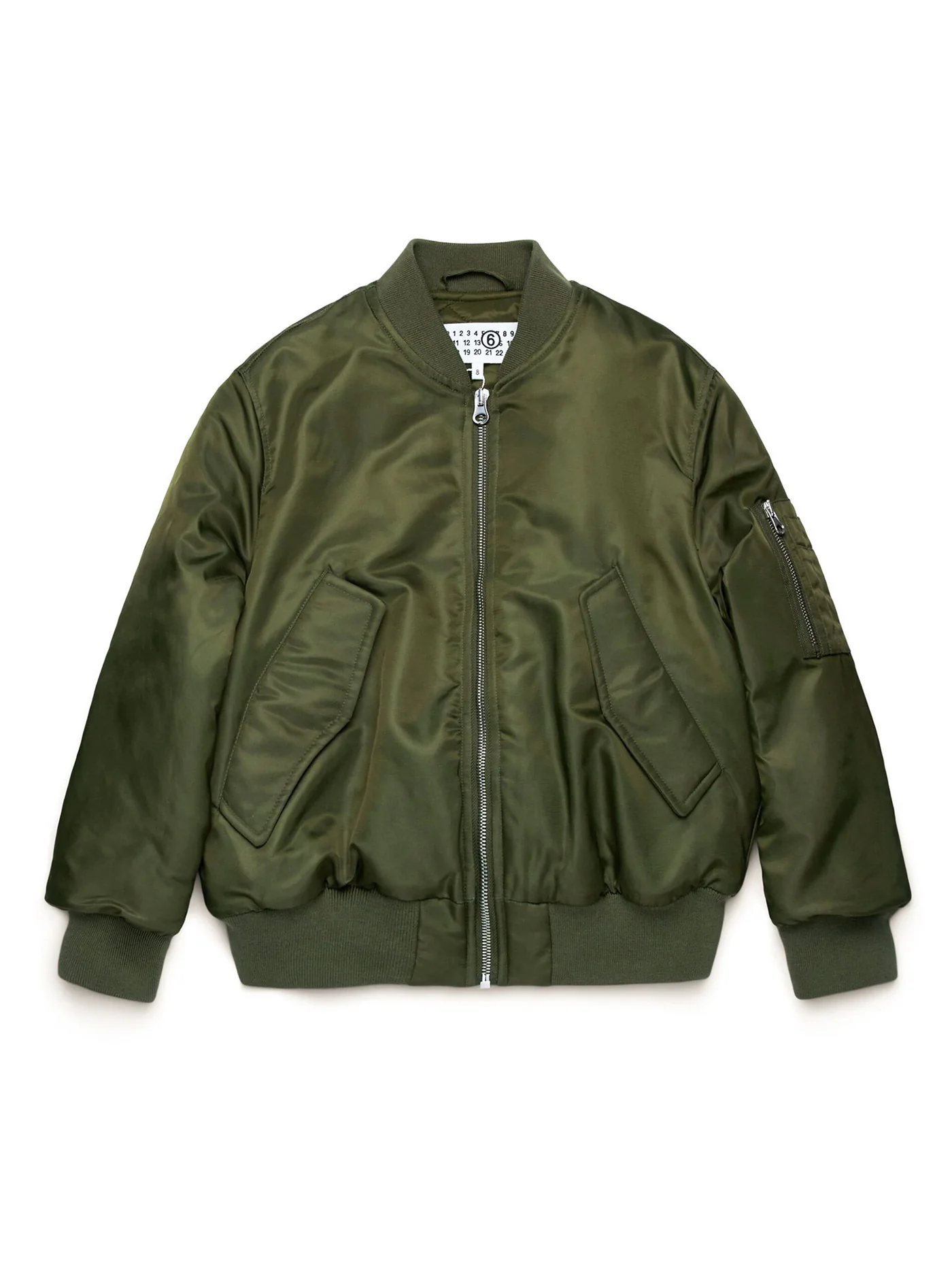 Bomber Jacket in green polyamide