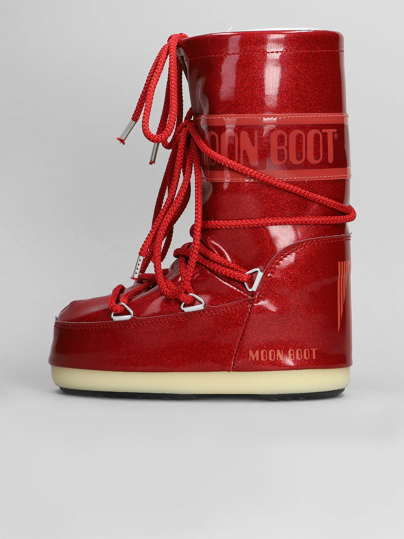 Mb icon jr glitter low heels Ankle boots in red nylon - Image 3