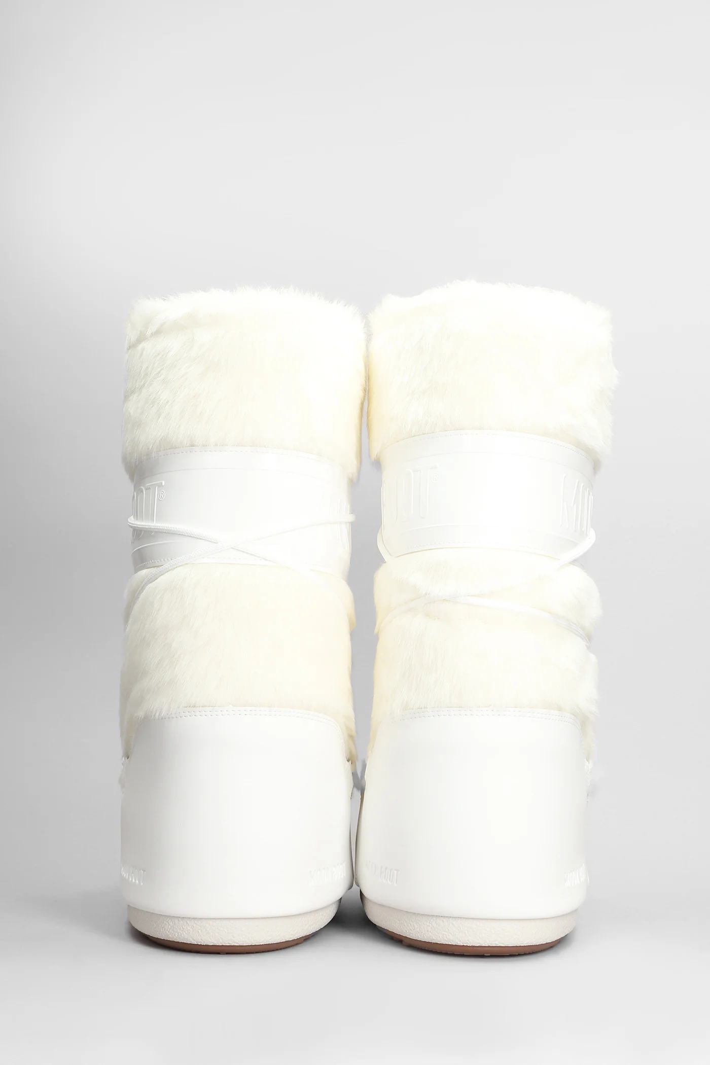 Mb icon faux fur low heels boots in white eco-fur - Image 4