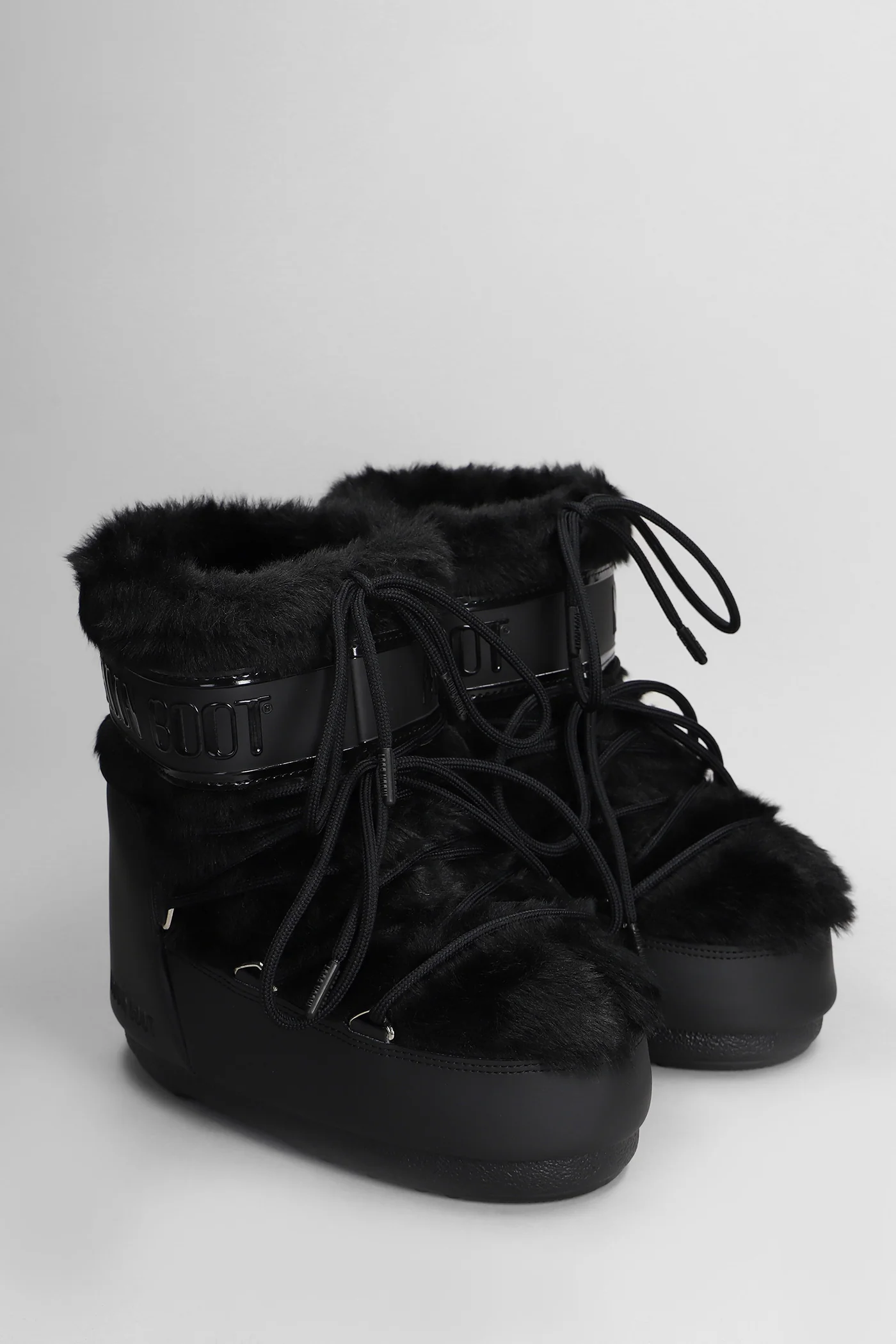 Mb icon low faux fur low heels Ankle boots in black eco-fur - Image 2
