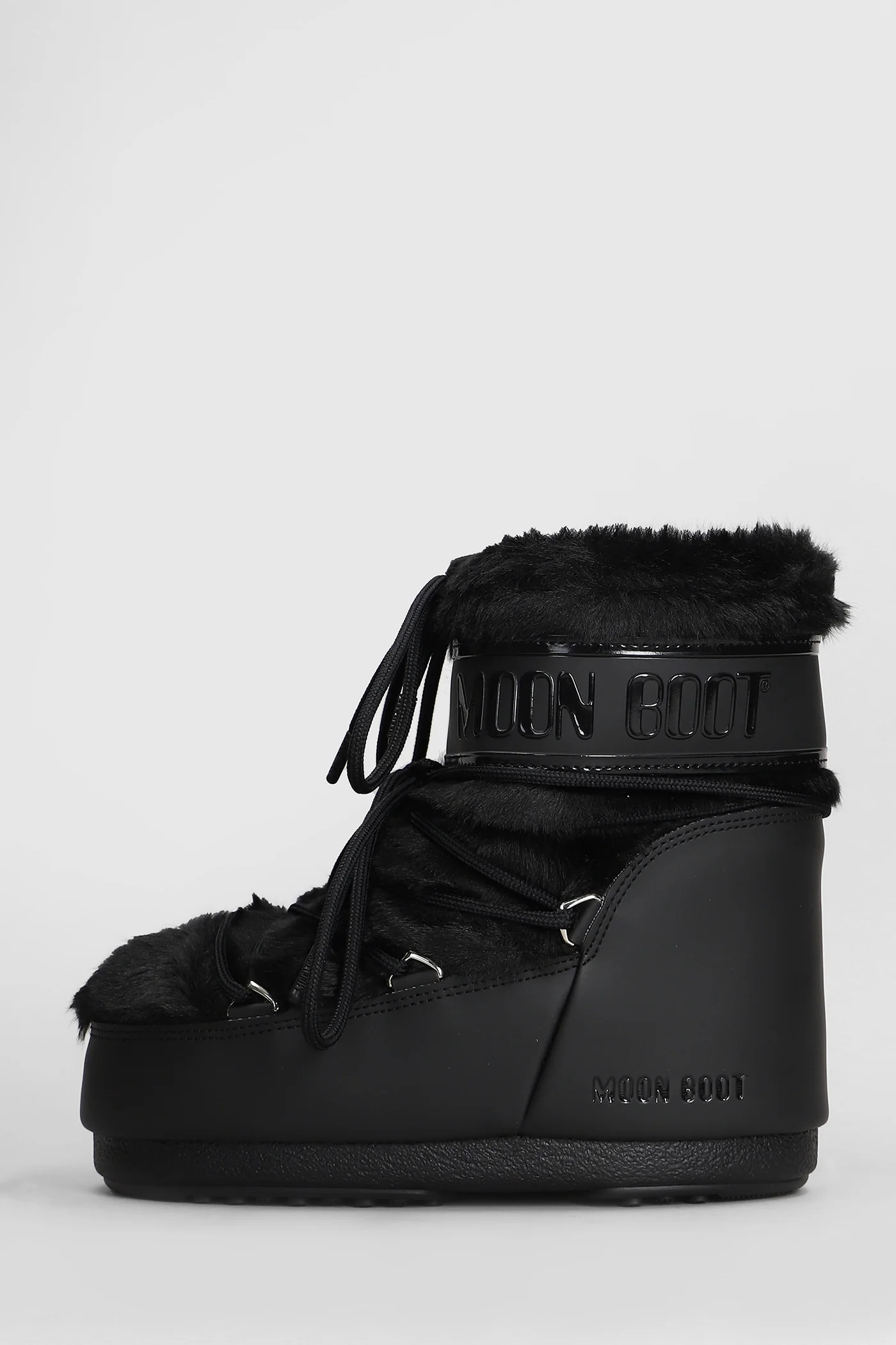 Mb icon low faux fur low heels Ankle boots in black eco-fur - Image 3