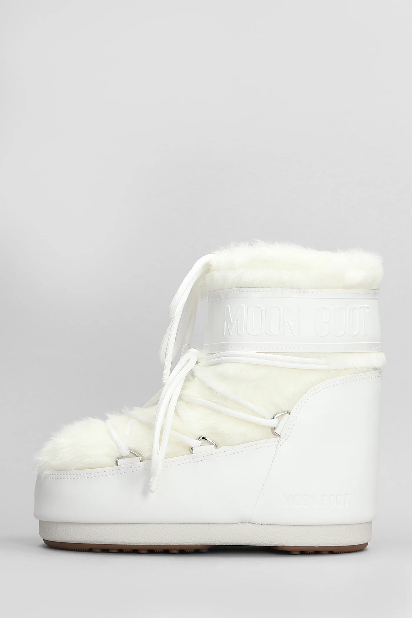 Mb icon low faux fur low heels Ankle boots in white eco-fur - Image 3