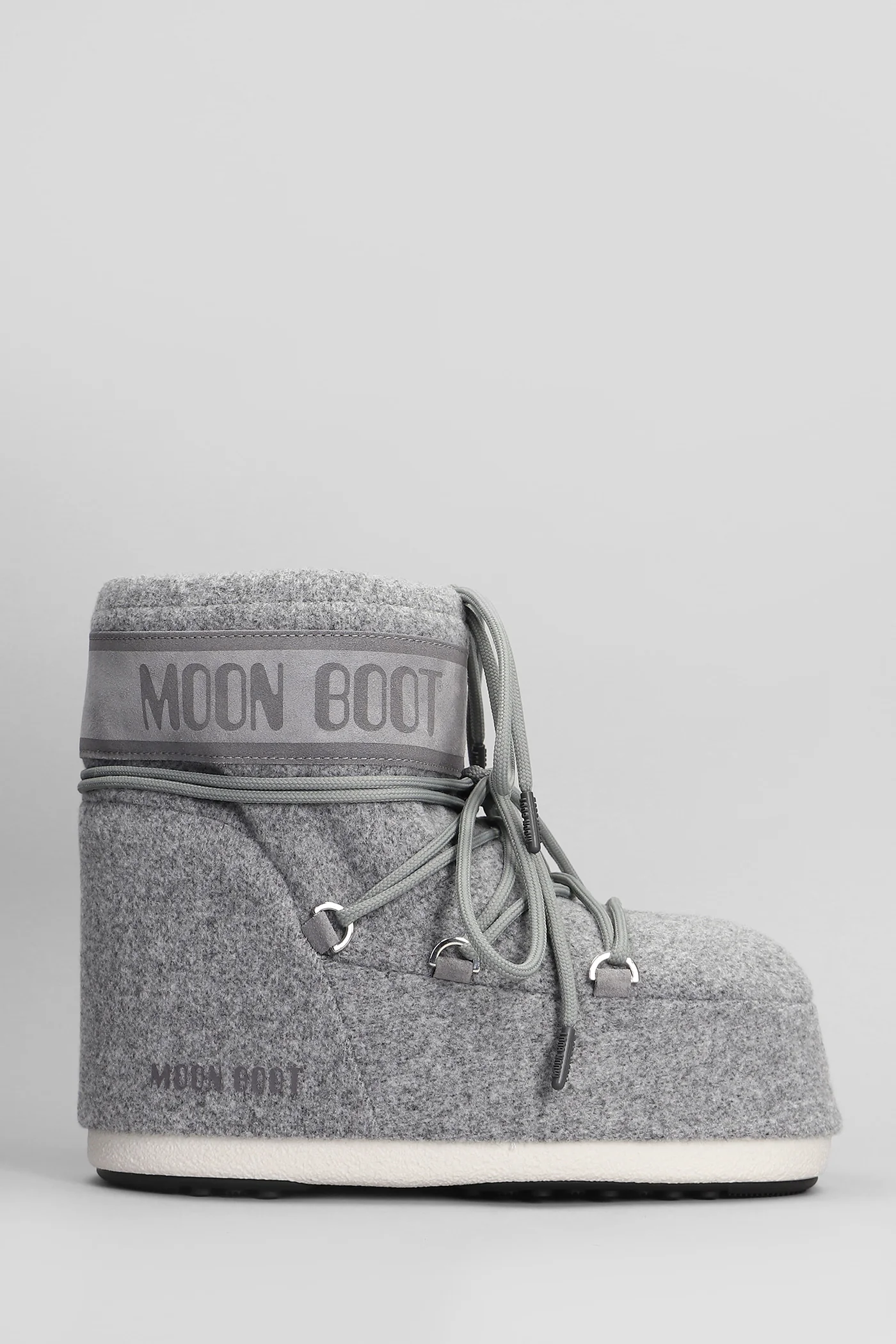 Mb icon low felt low heels Ankle boots in grey polyester