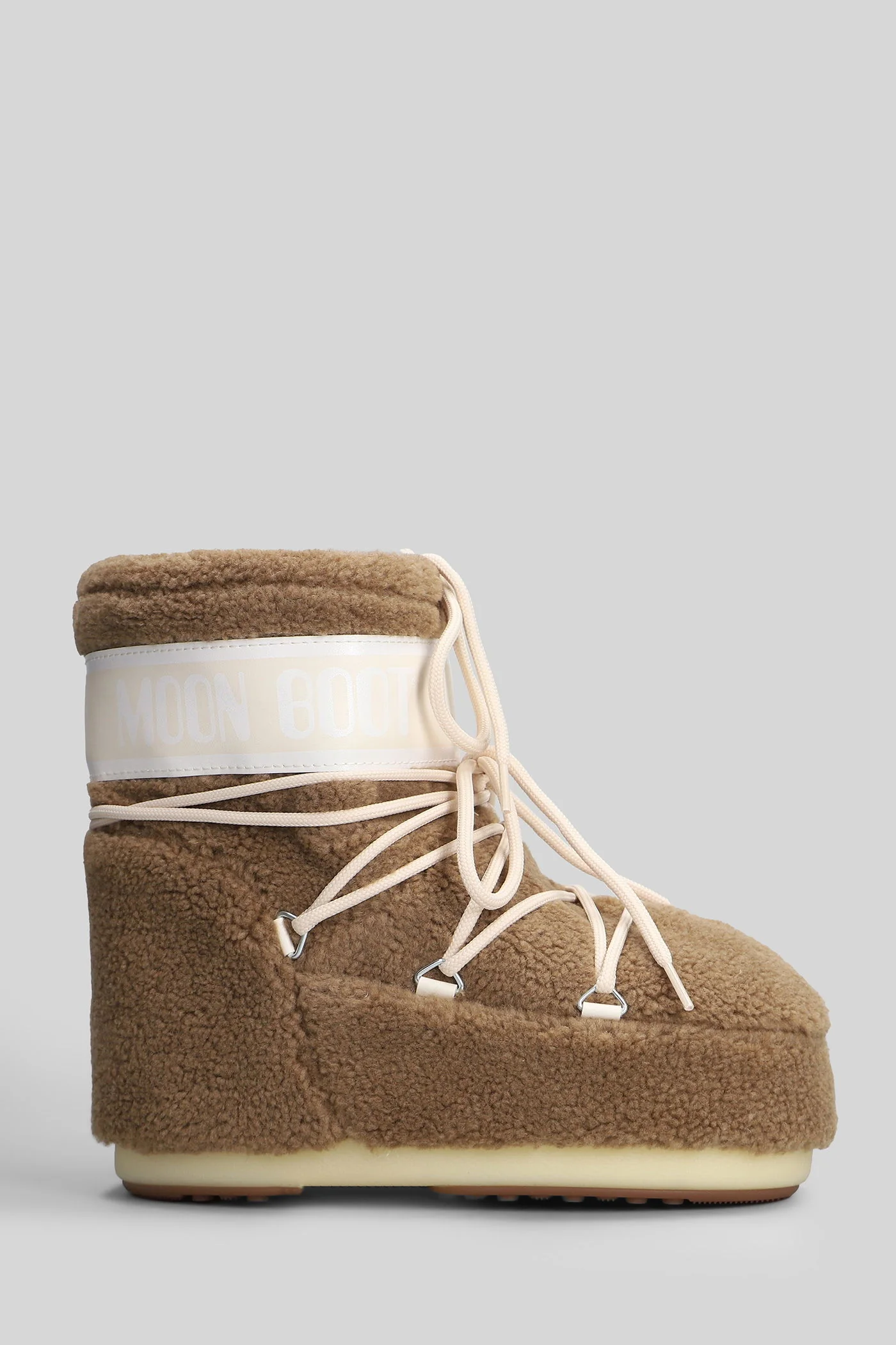 Mb icon low fleece Ankle boots in Camel acrylic
