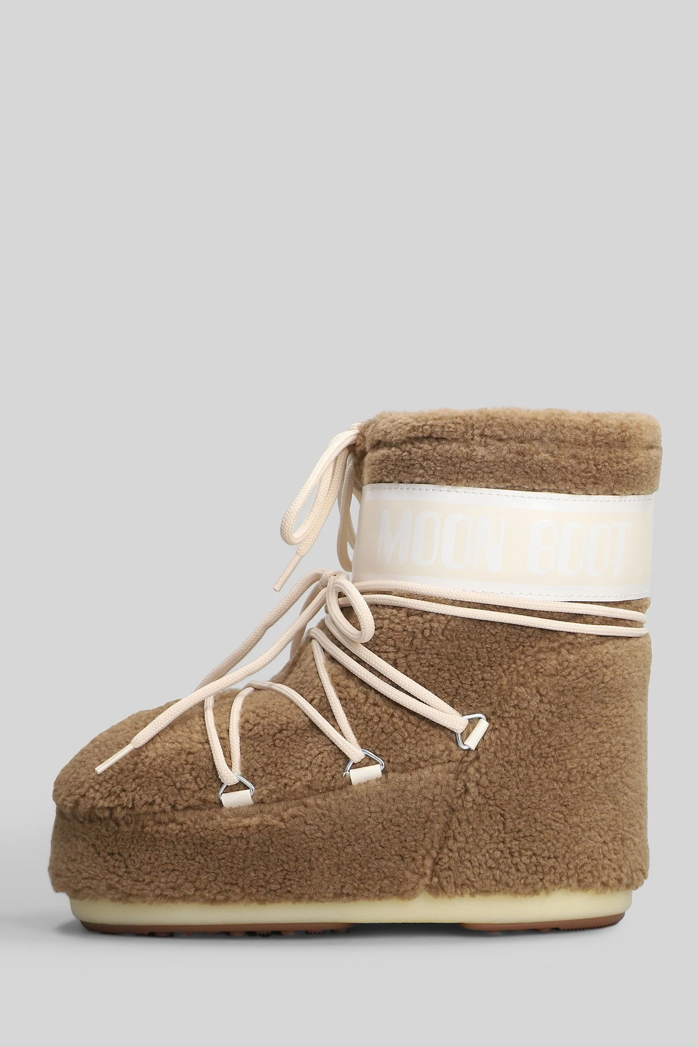 Mb icon low fleece Ankle boots in Camel acrylic - Image 3