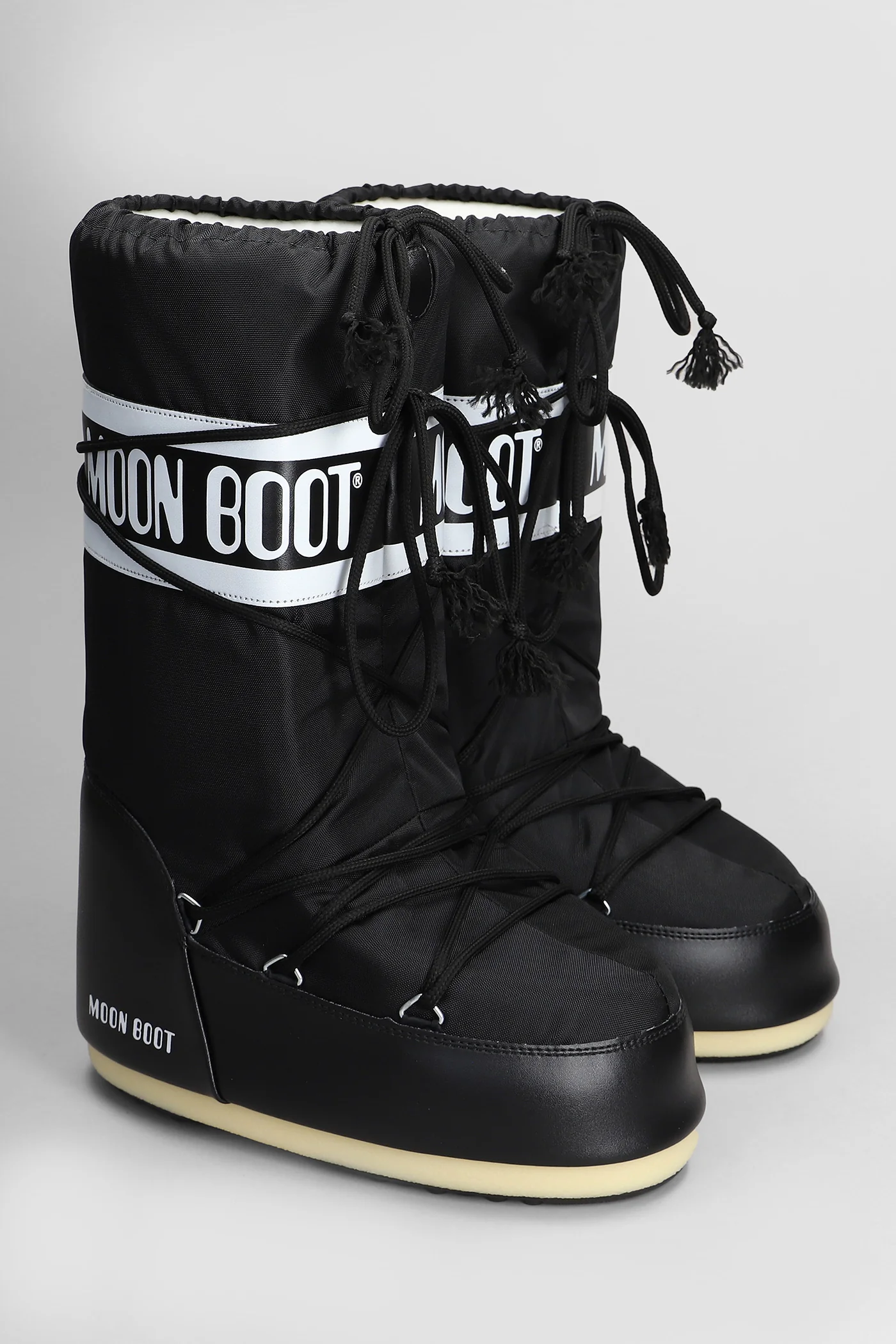 Mb icon nylon low heels boots in black nylon - Image 2