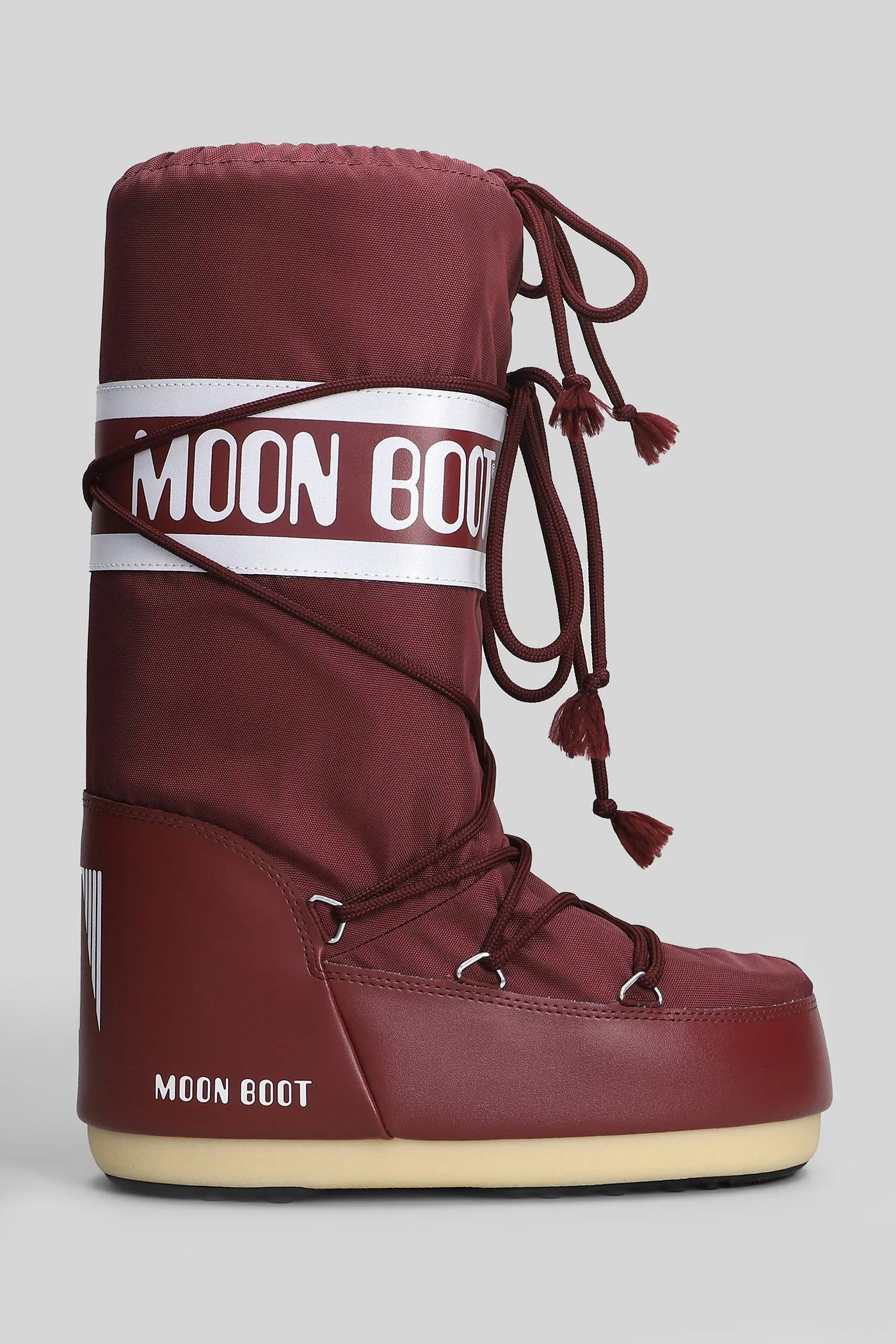 Mb icon nylon low heels boots in bordeaux nylon