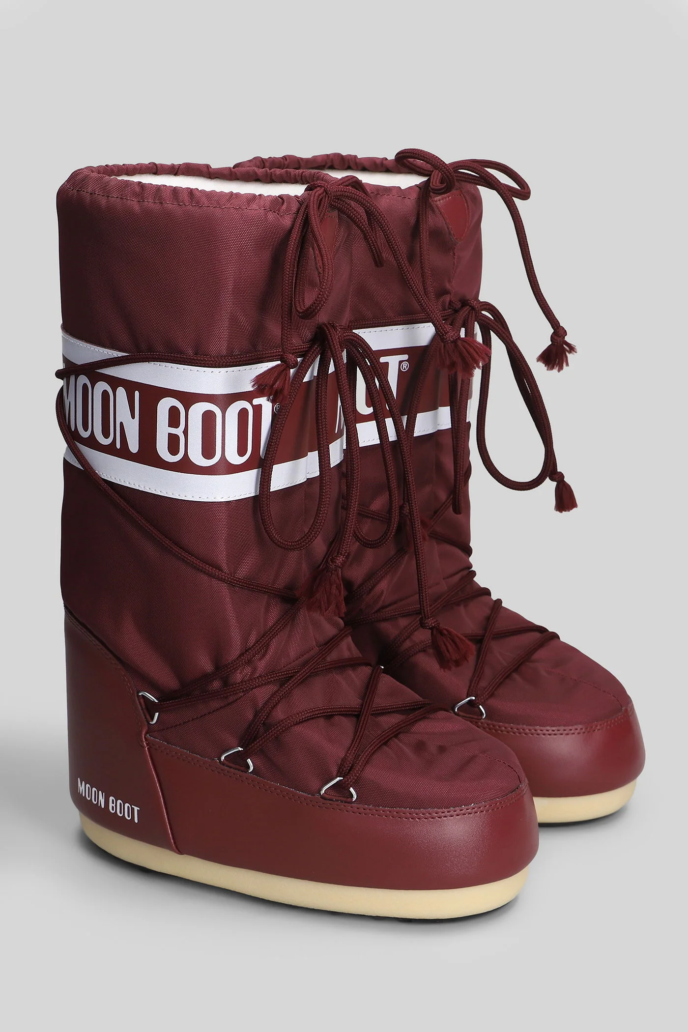 Mb icon nylon low heels boots in bordeaux nylon - Image 2