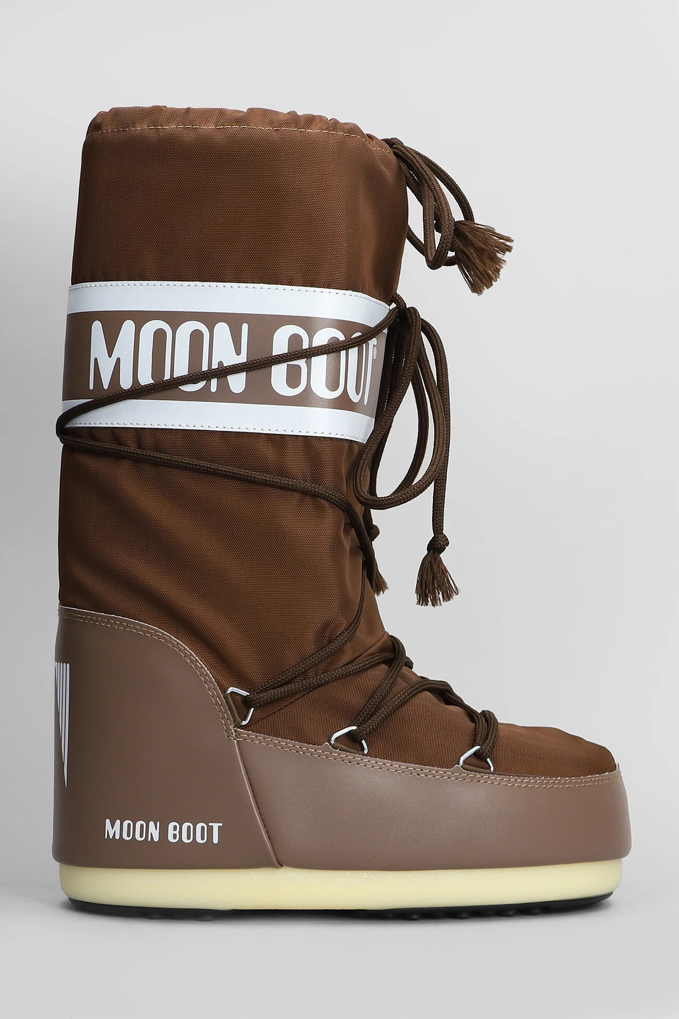 Mb icon nylon low heels boots in brown nylon