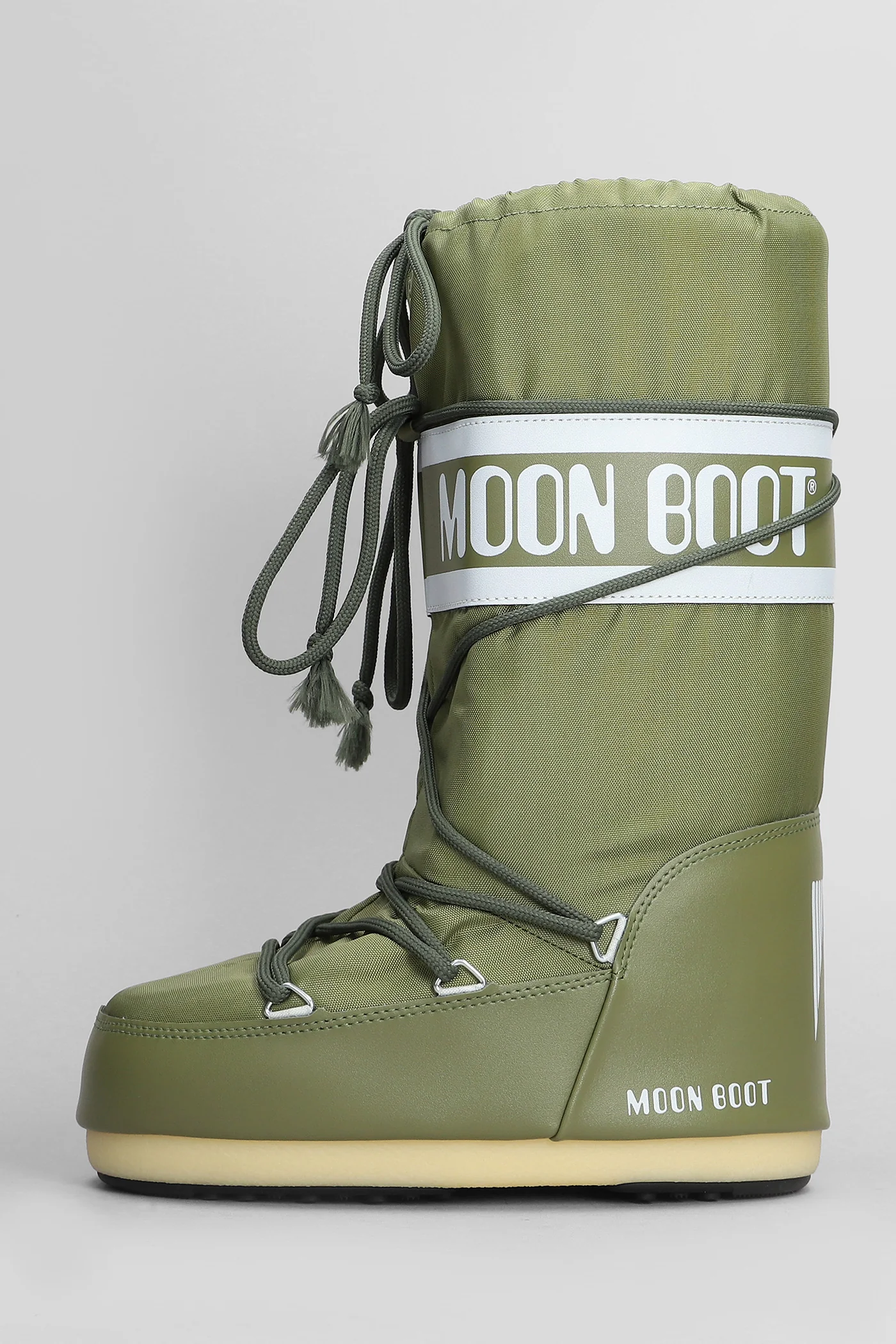 Mb icon nylon low heels boots in khaki nylon - Image 3