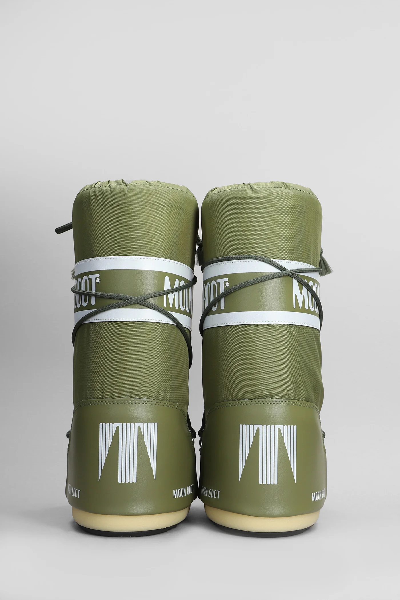 Mb icon nylon low heels boots in khaki nylon - Image 4