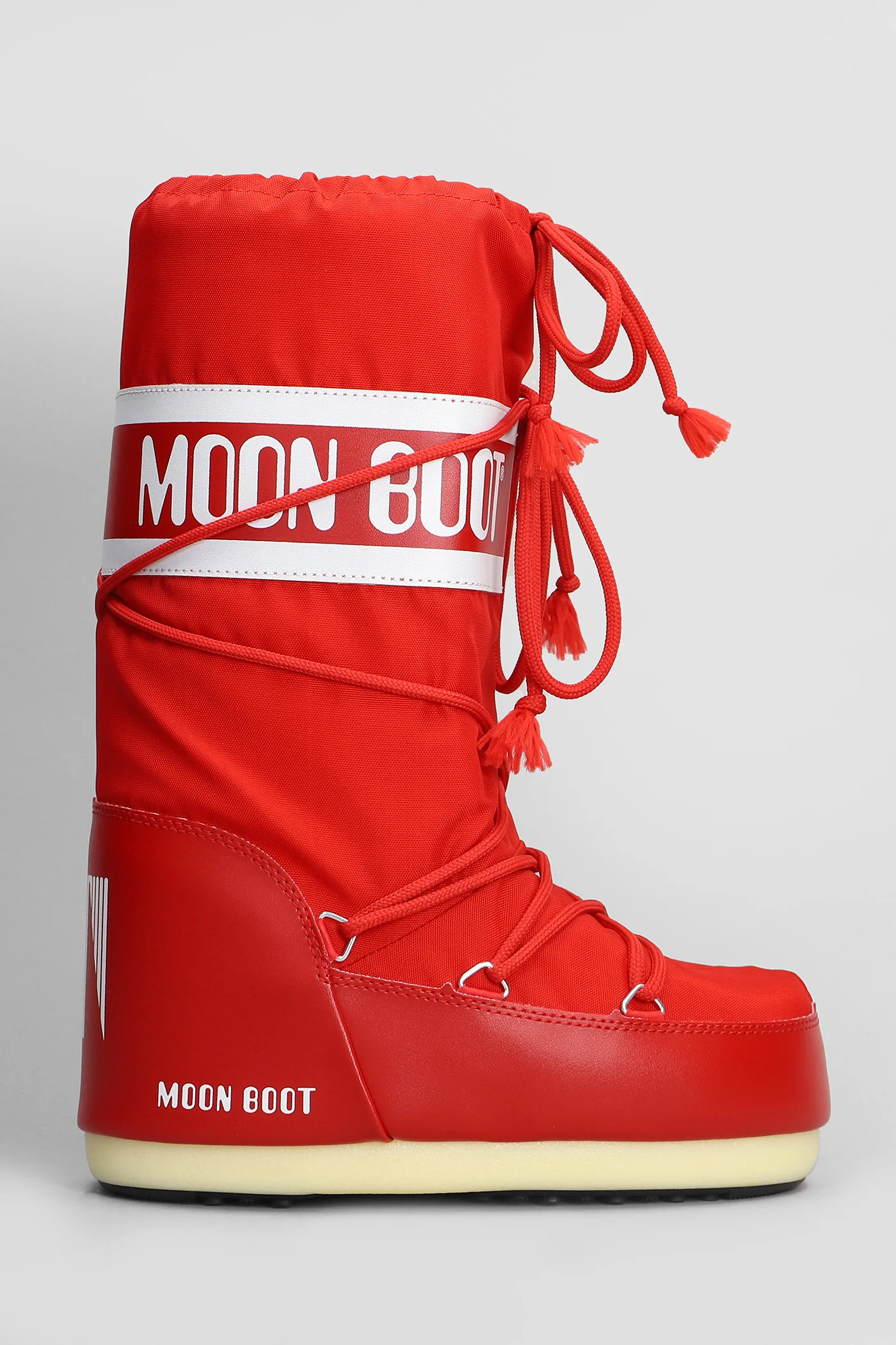 Mb icon nylon low heels boots in red nylon