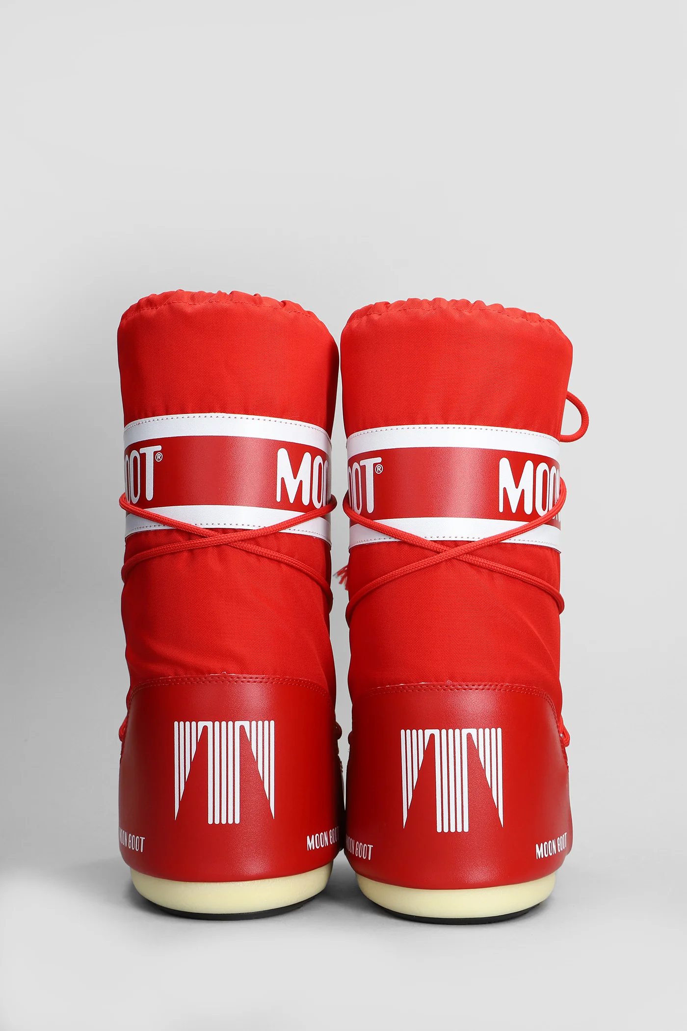 Mb icon nylon low heels boots in red nylon - Image 4