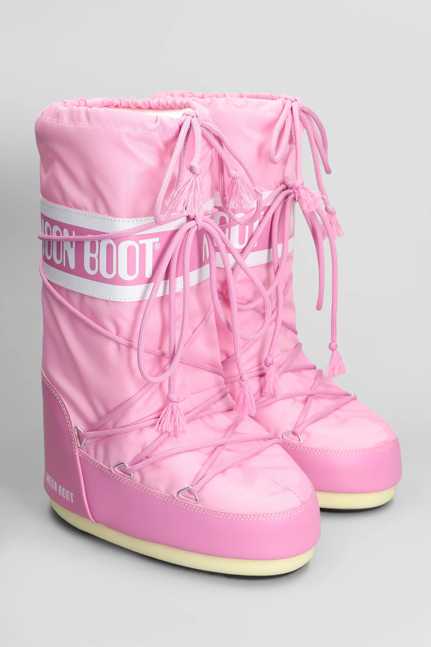Mb icon nylon low heels boots in rose-pink nylon - Image 2