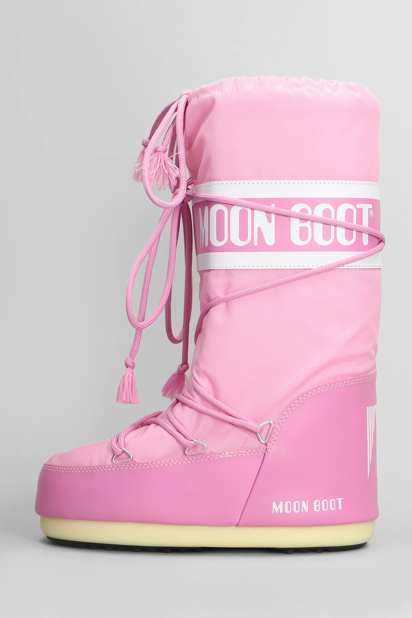 Mb icon nylon low heels boots in rose-pink nylon - Image 3