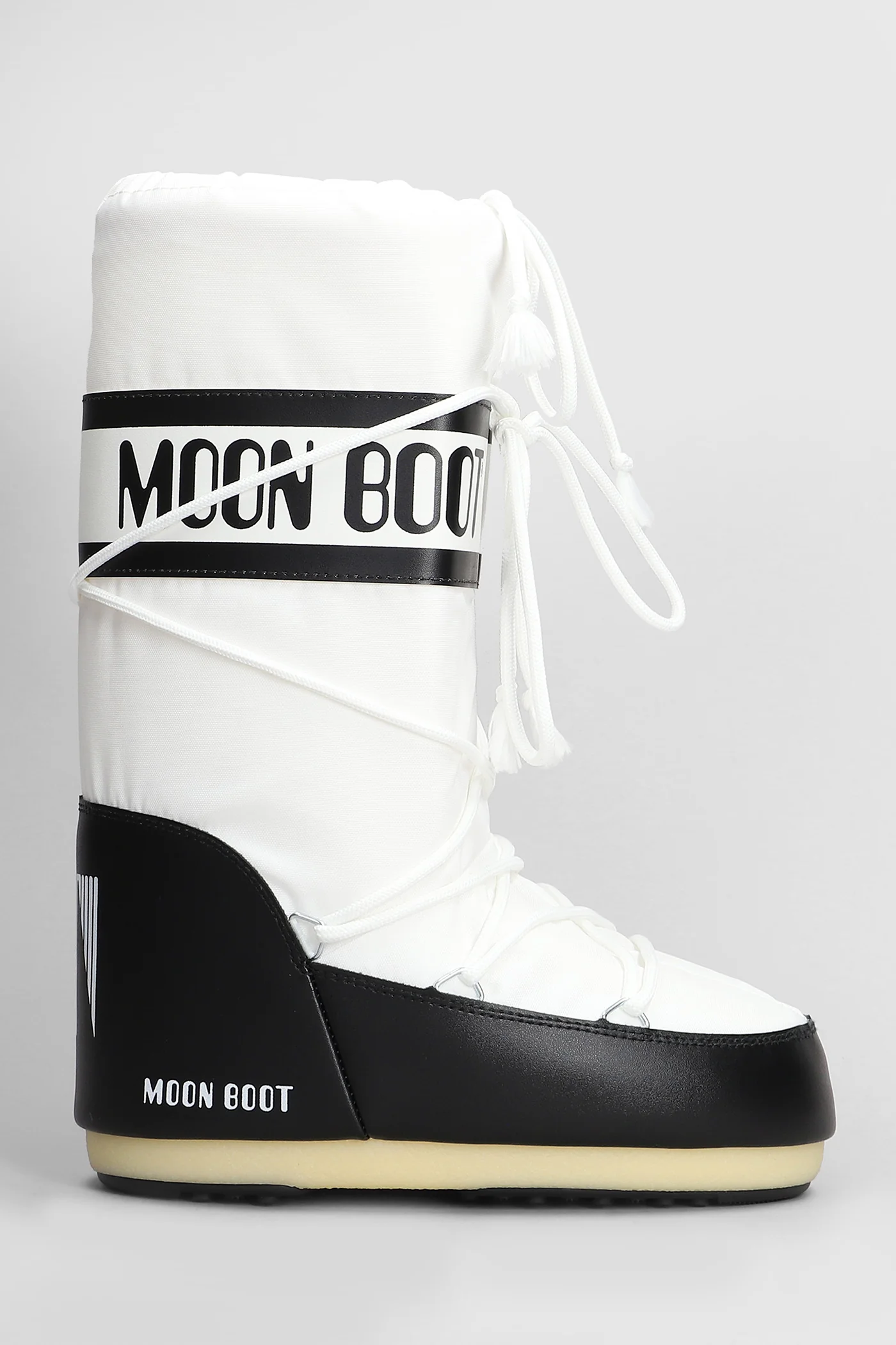 Mb icon nylon low heels boots in white nylon