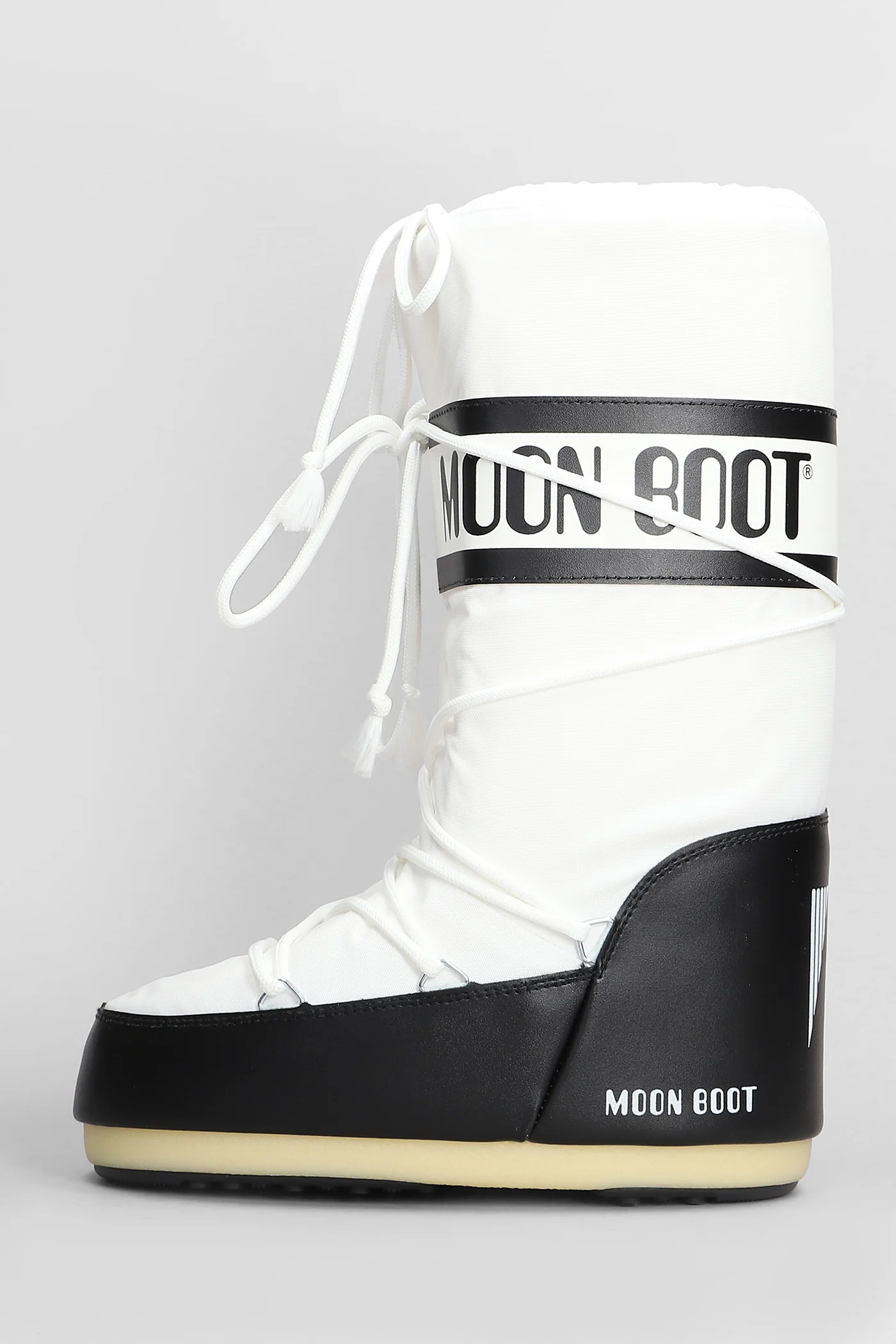 Mb icon nylon low heels boots in white nylon - Image 3