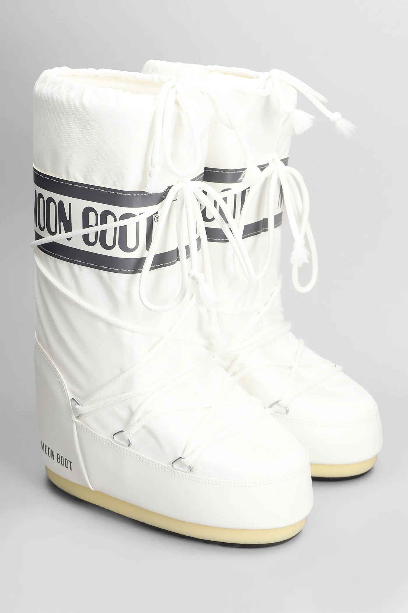 Mb icon nylon low heels boots in white nylon - Image 2