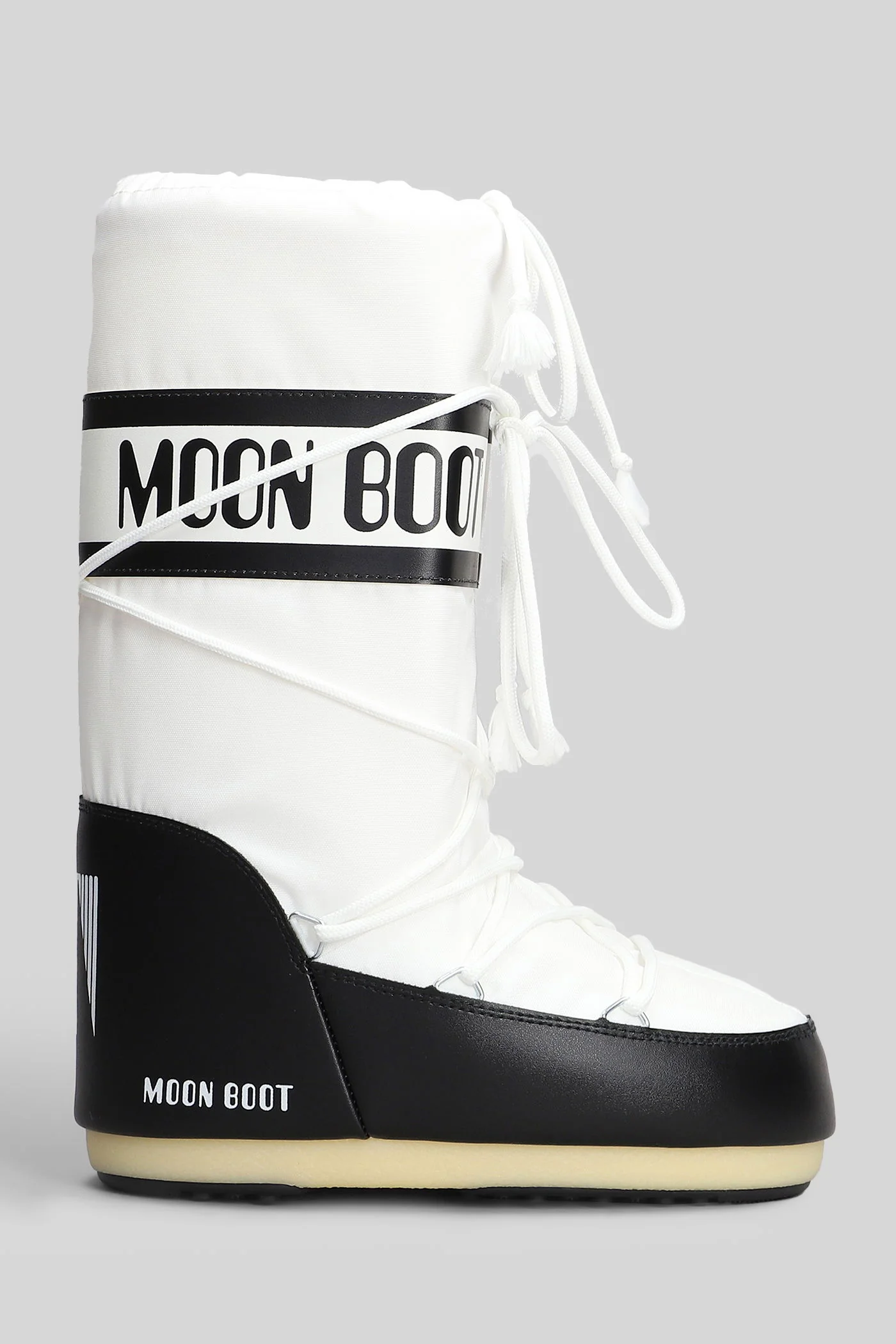 Mb icon nylon low heels boots in white nylon