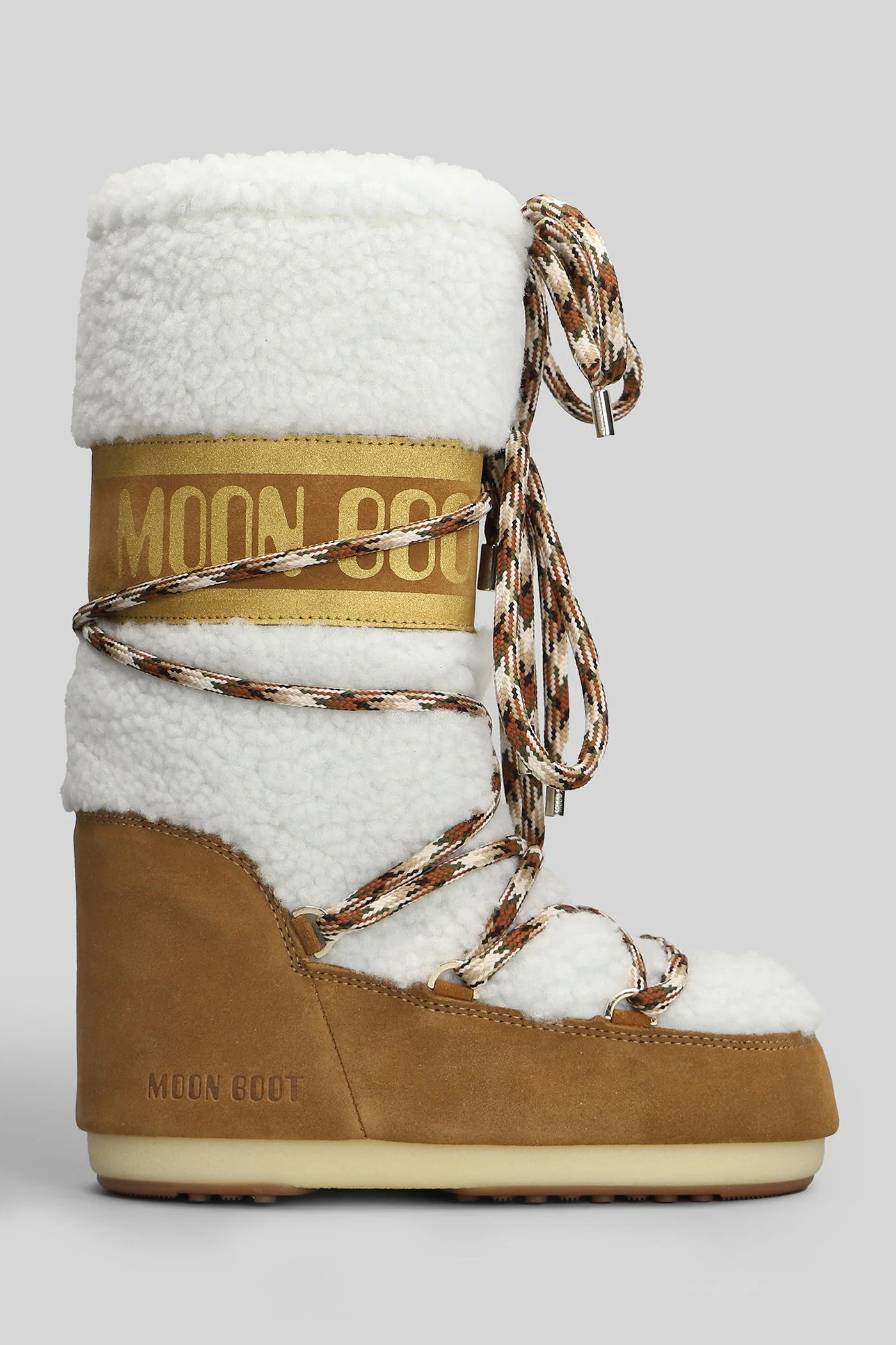 Mb icon shearling low heels boots in leather color Shearling
