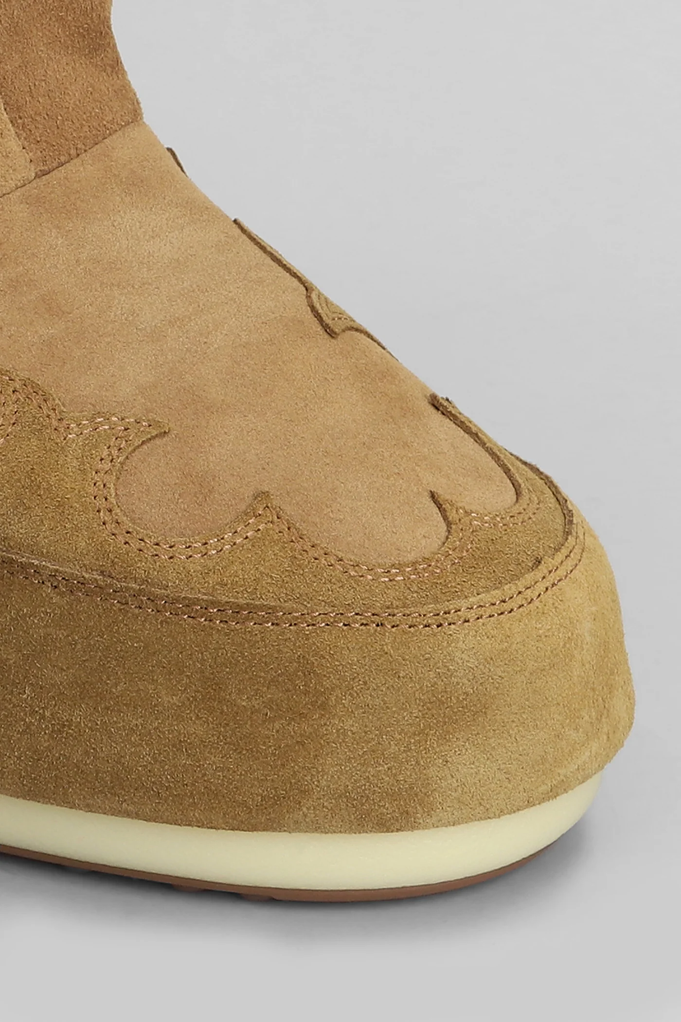 Mb icon suede low heels boots in beige suede - Image 5