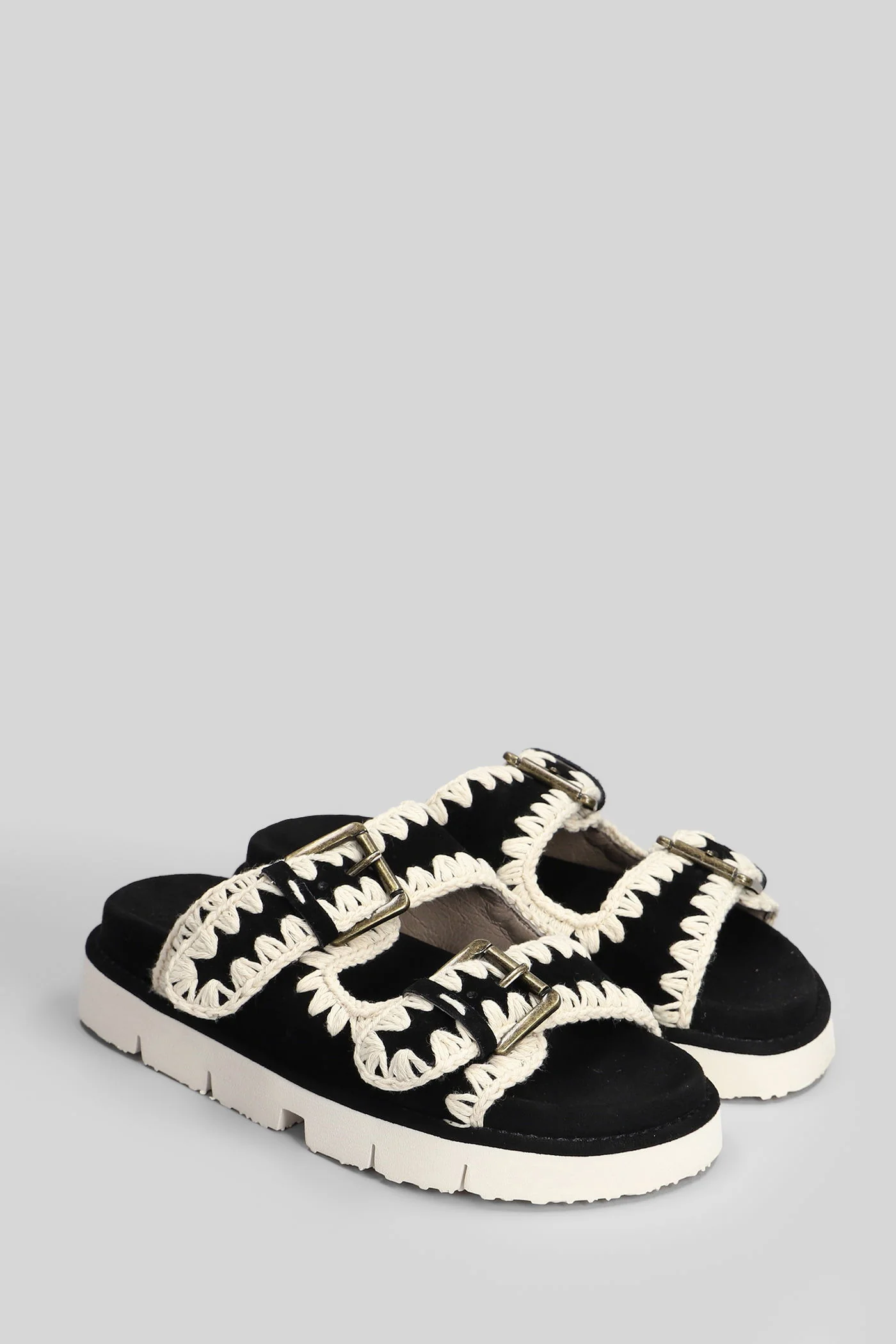 Bio Sandal Flats in black suede - Image 2