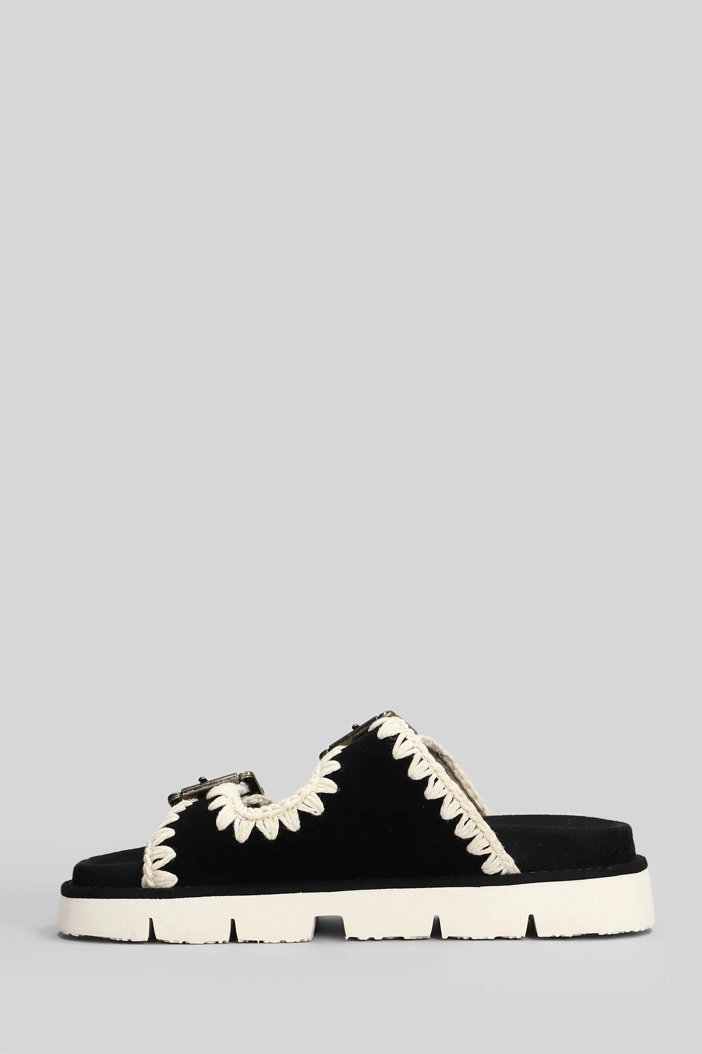 Bio Sandal Flats in black suede - Image 3