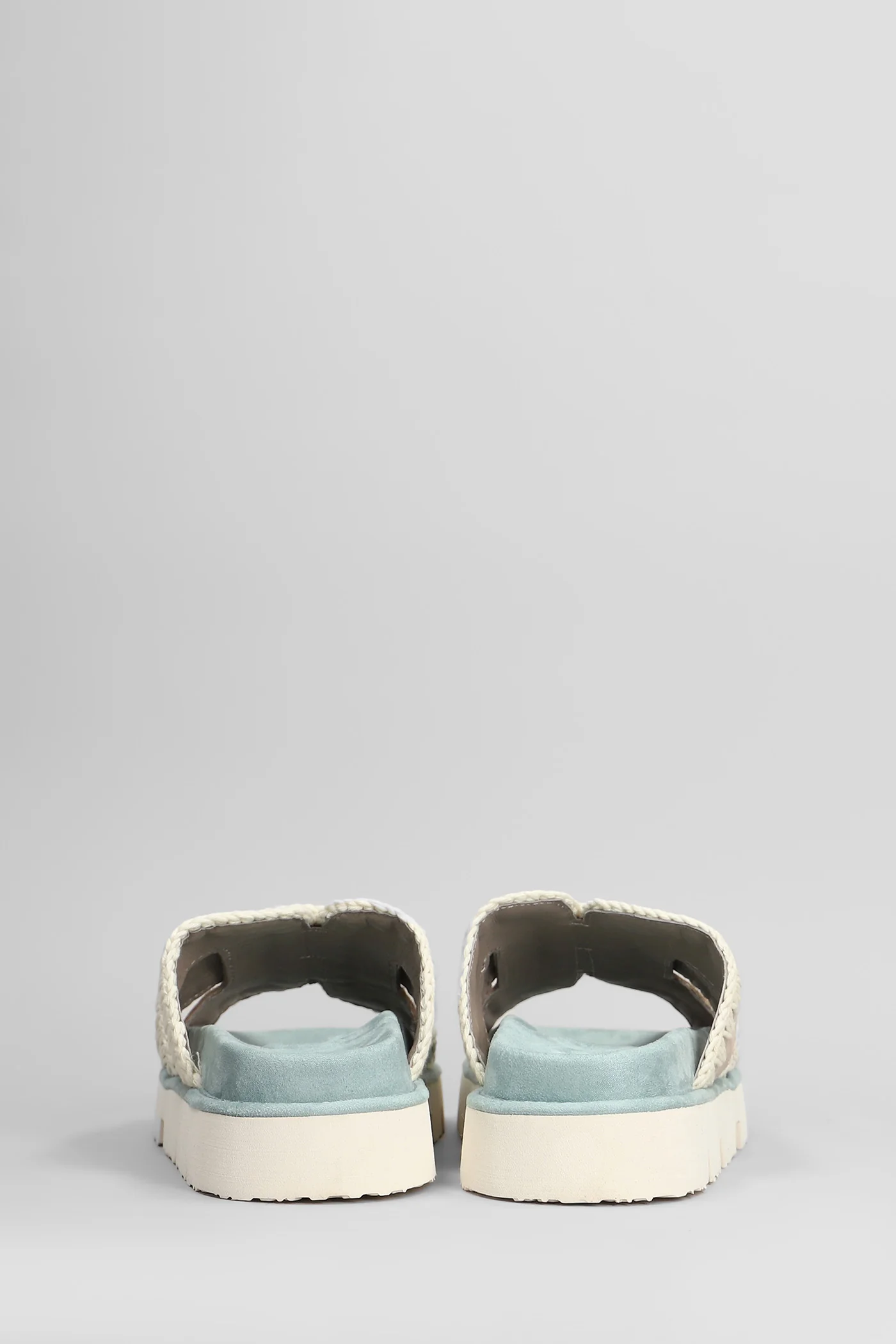 Bio sandal Flats in cyan suede - Image 4