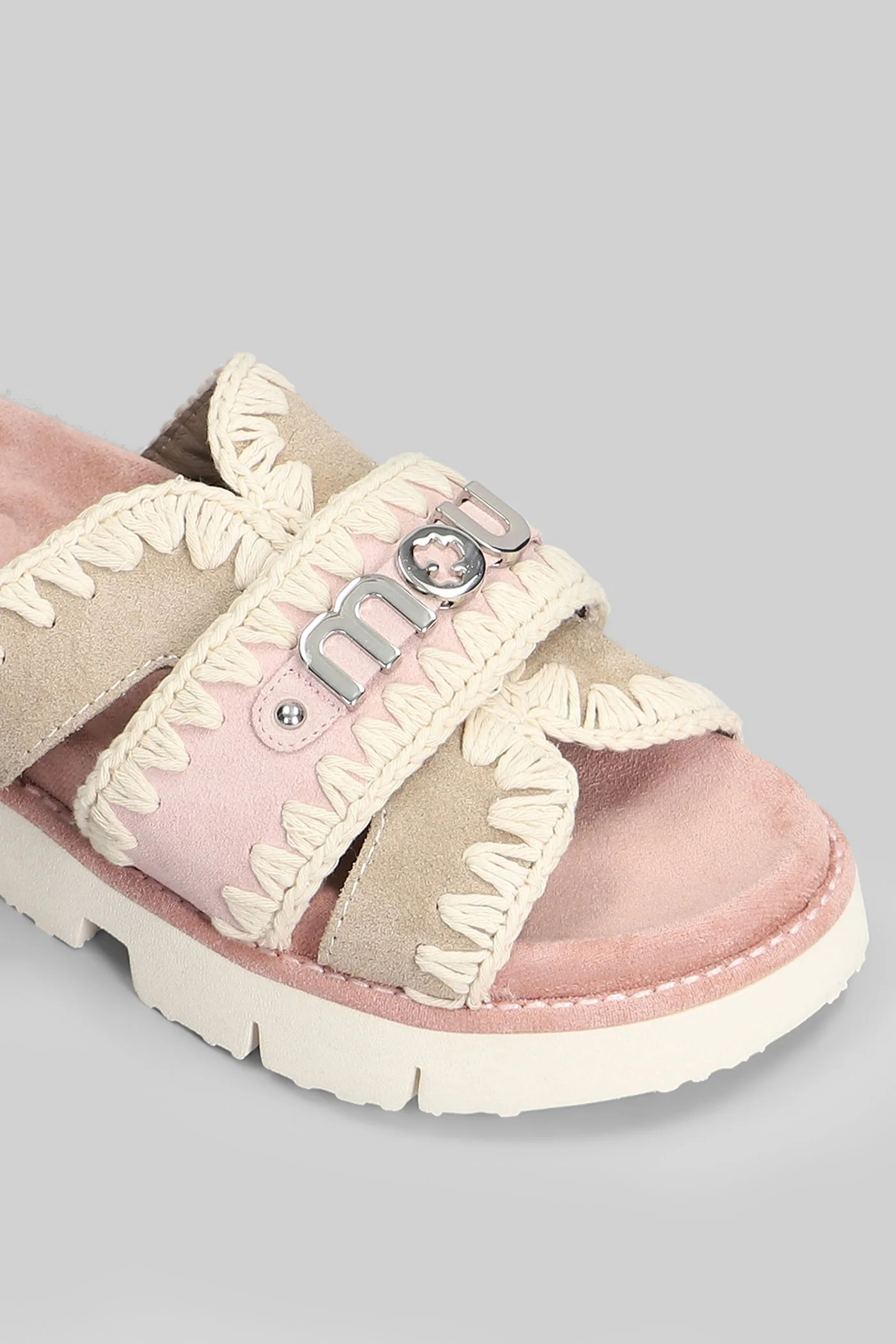 Bio Sandal Flats in rose-pink suede - Image 5