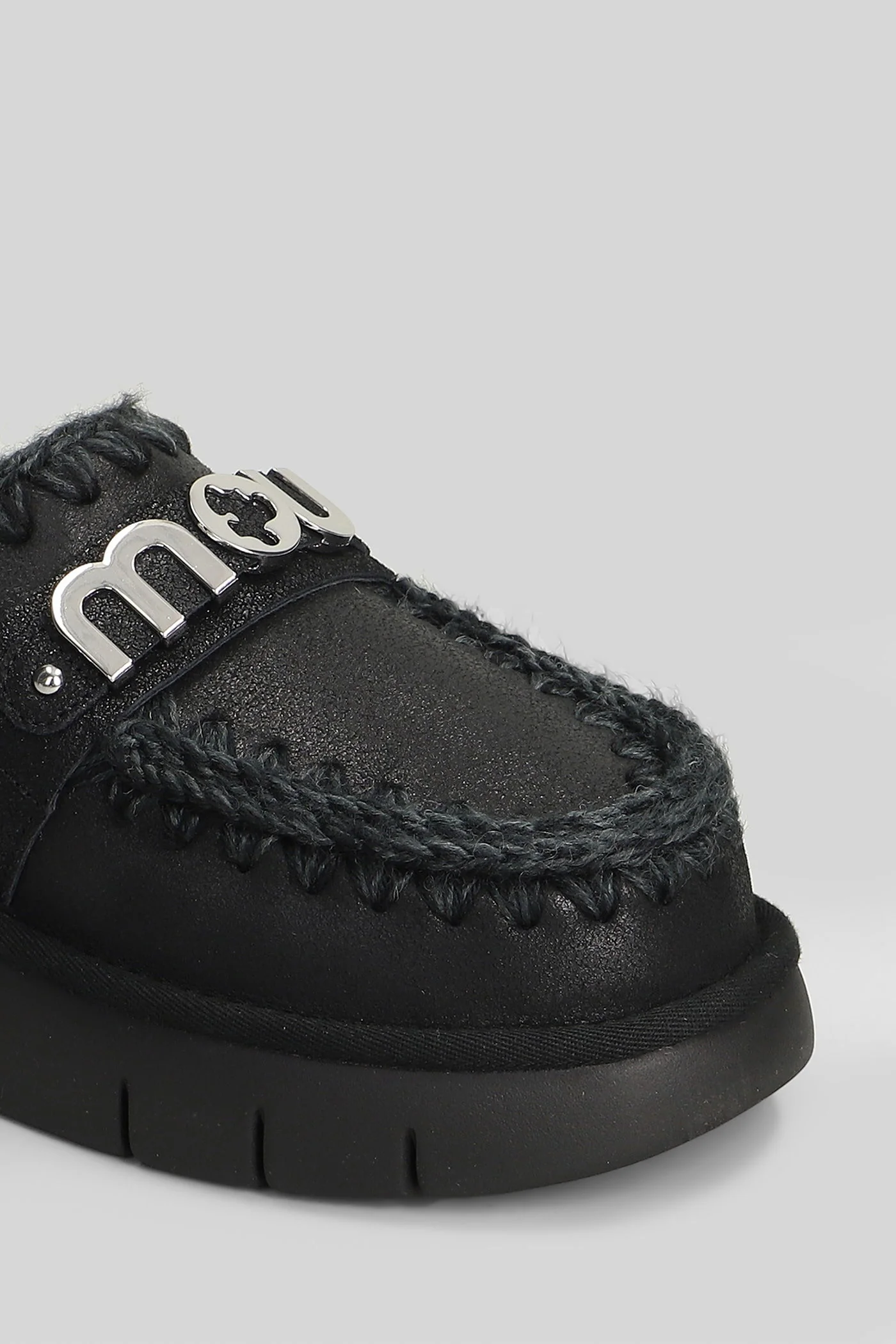 Bounce clog Slipper-Mule in black leather - Image 5