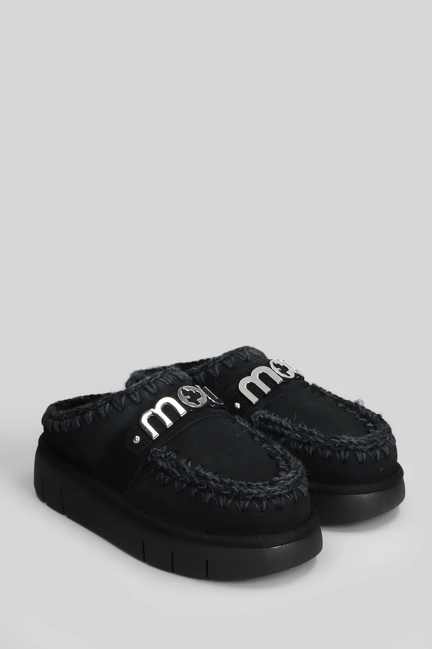 Bounce clog Slipper-Mule in black suede - Image 2