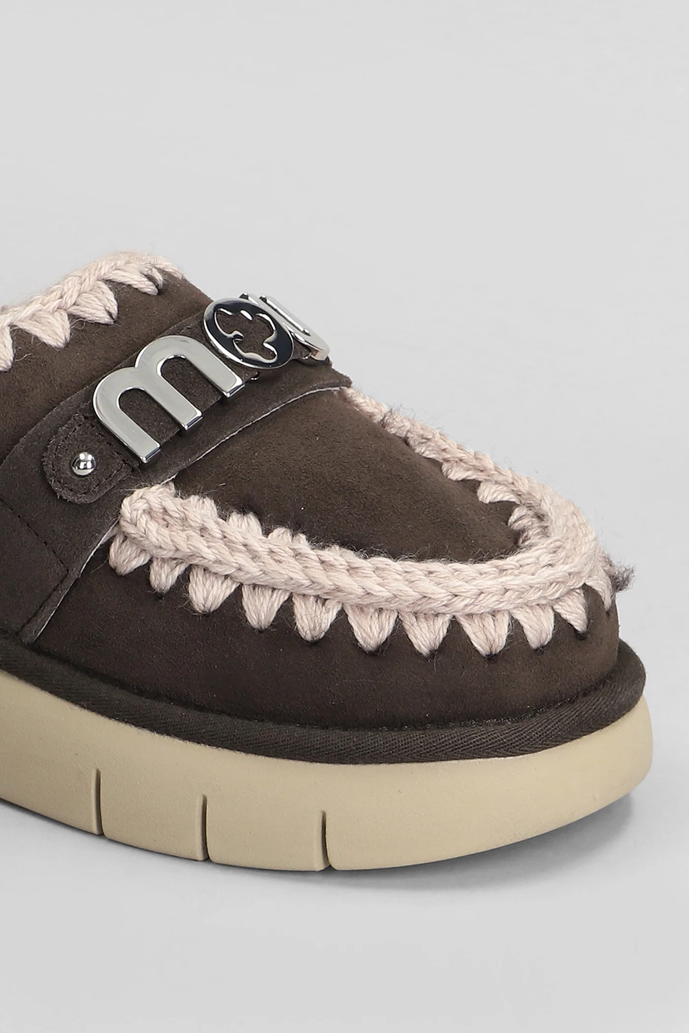 Bounce clog Slipper-Mule in brown suede - Image 5