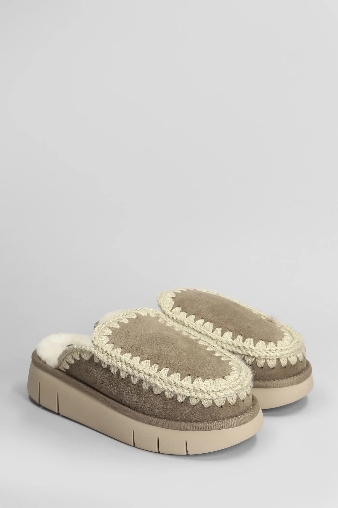 Bounce clog Slipper-Mule in grey suede - Image 2