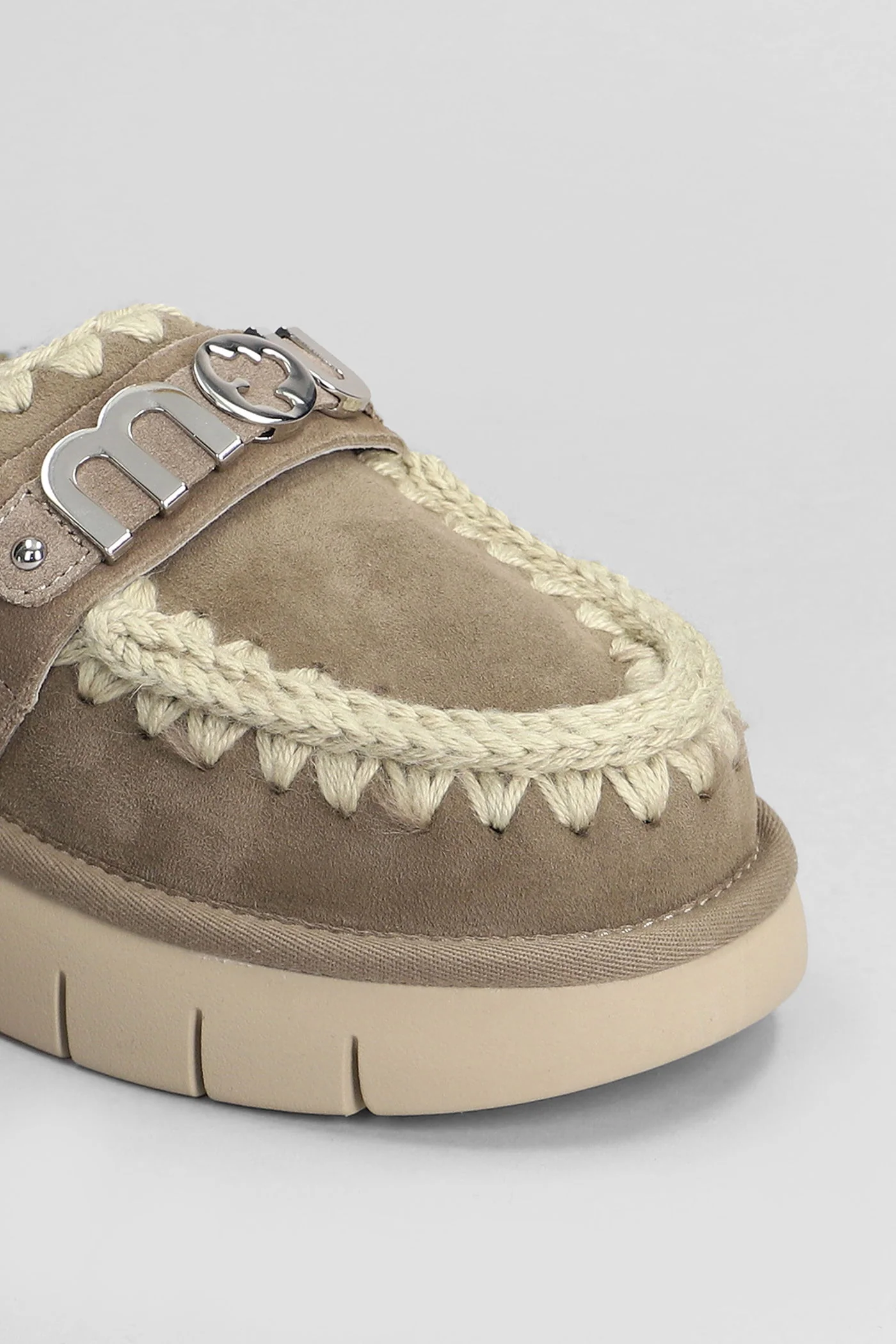 Bounce clog Slipper-Mule in grey suede - Image 5