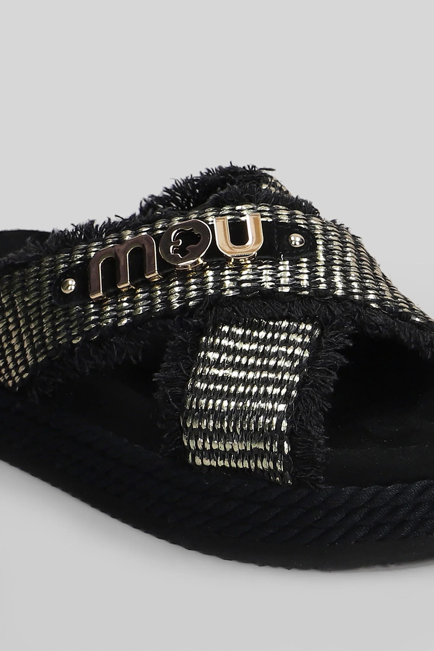 Criss-cross Flats in black Suede and fabric - Image 5