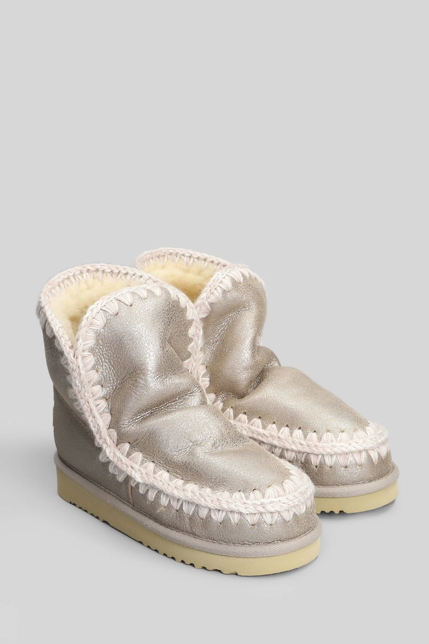 Eskimo 18 low heels Ankle boots in beige leather - Image 2