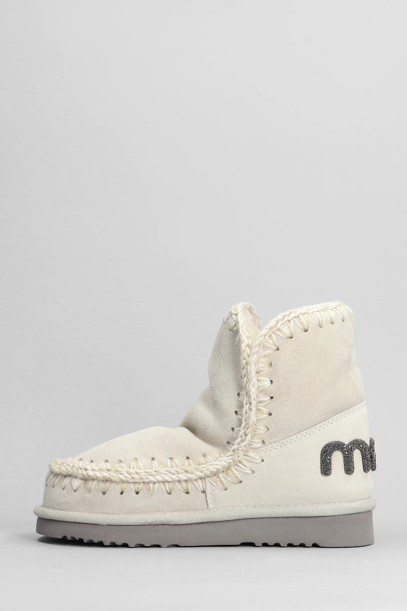 Eskimo 18 low heels Ankle boots in beige suede - Image 3