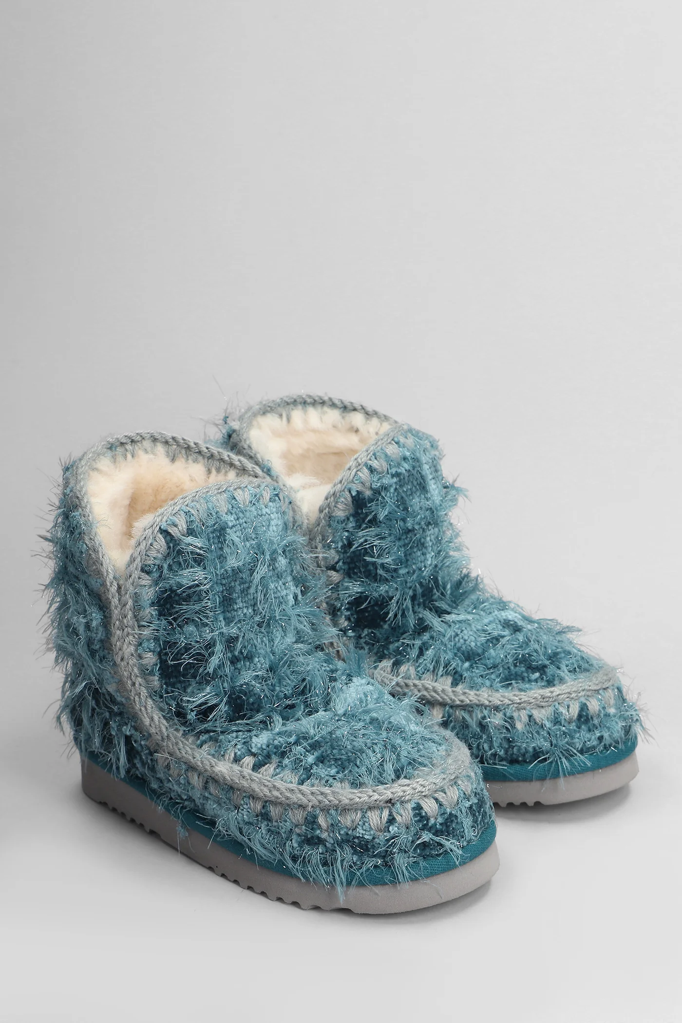 Eskimo 18 low heels Ankle boots in blue leather - Image 2