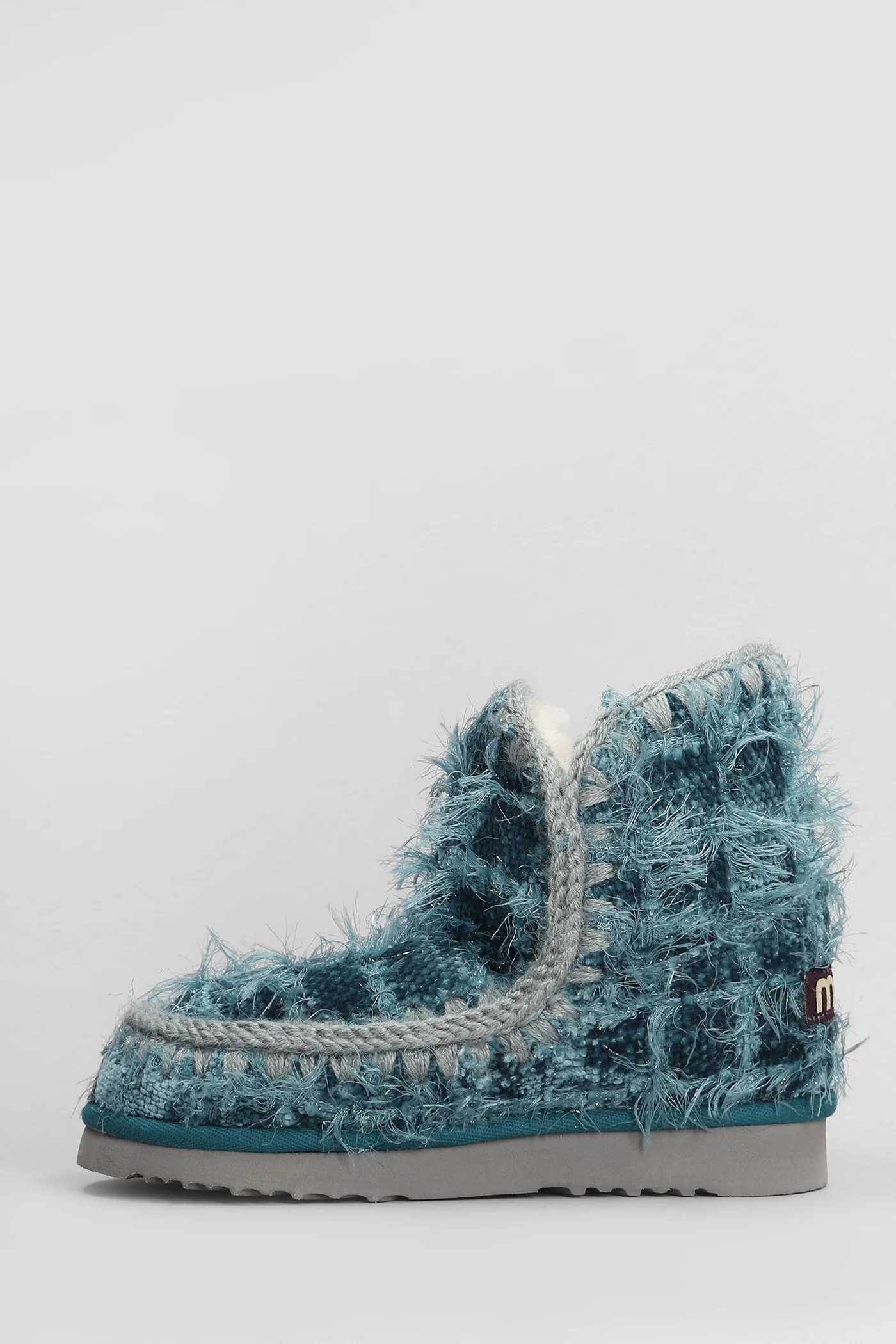 Eskimo 18 low heels Ankle boots in blue leather - Image 3