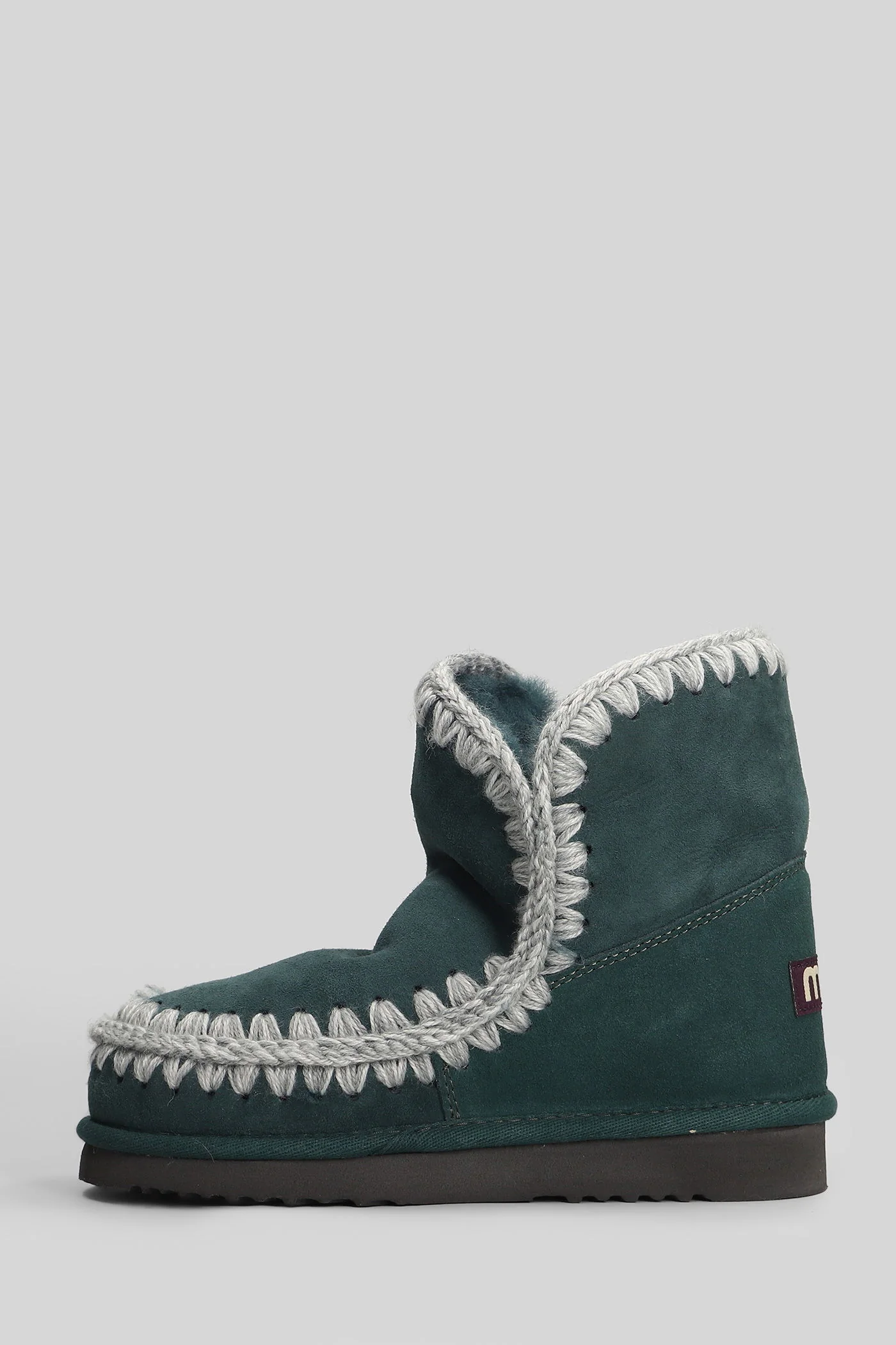 Eskimo 18 low heels Ankle boots in green suede - Image 3