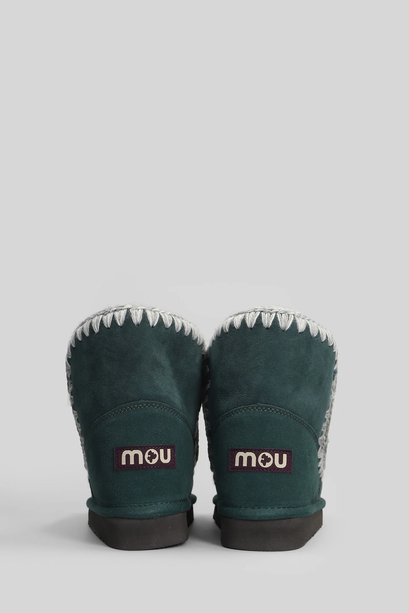 Eskimo 18 low heels Ankle boots in green suede - Image 4