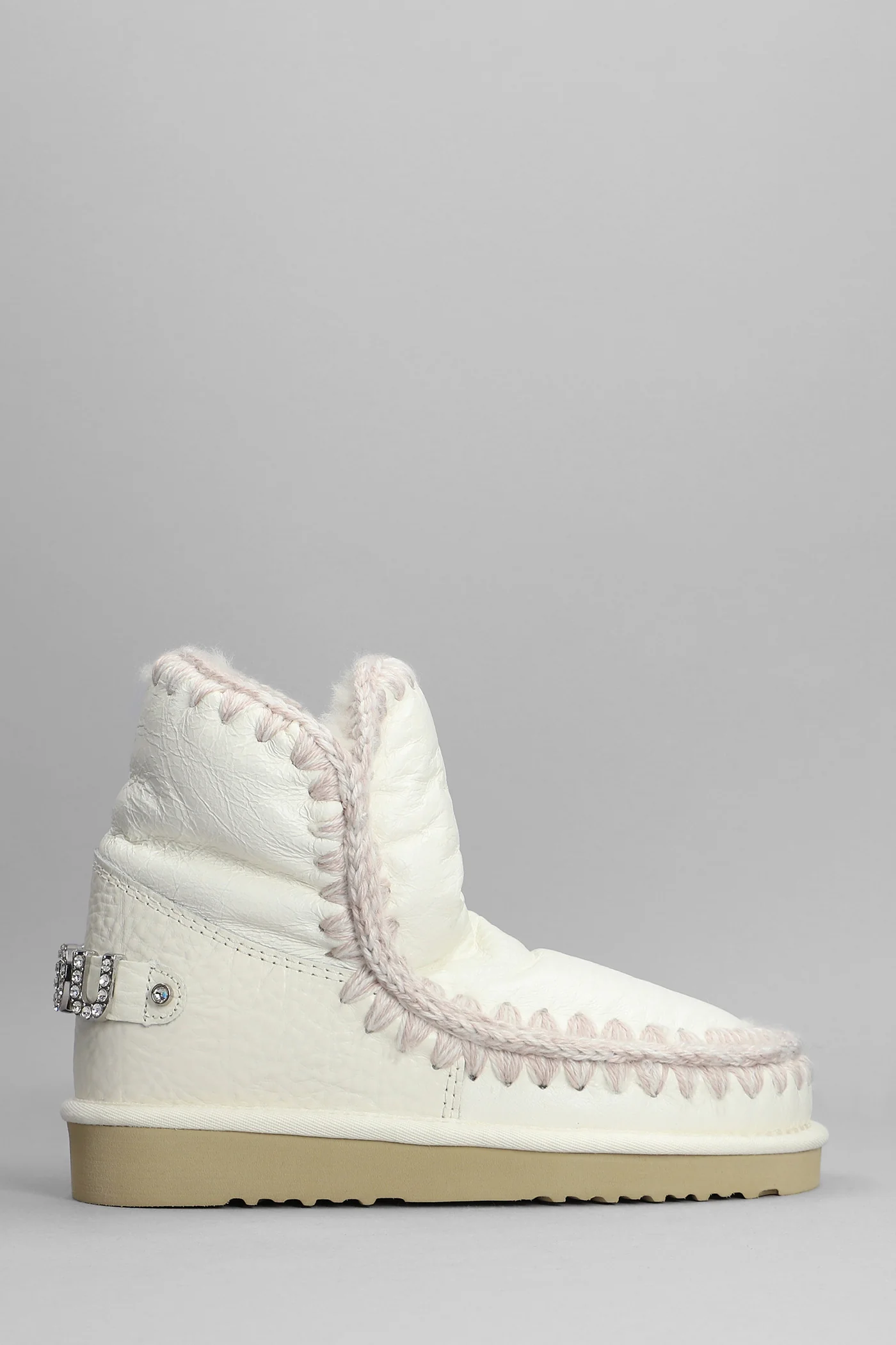 Eskimo 18 low heels Ankle boots in white leather - Image 6