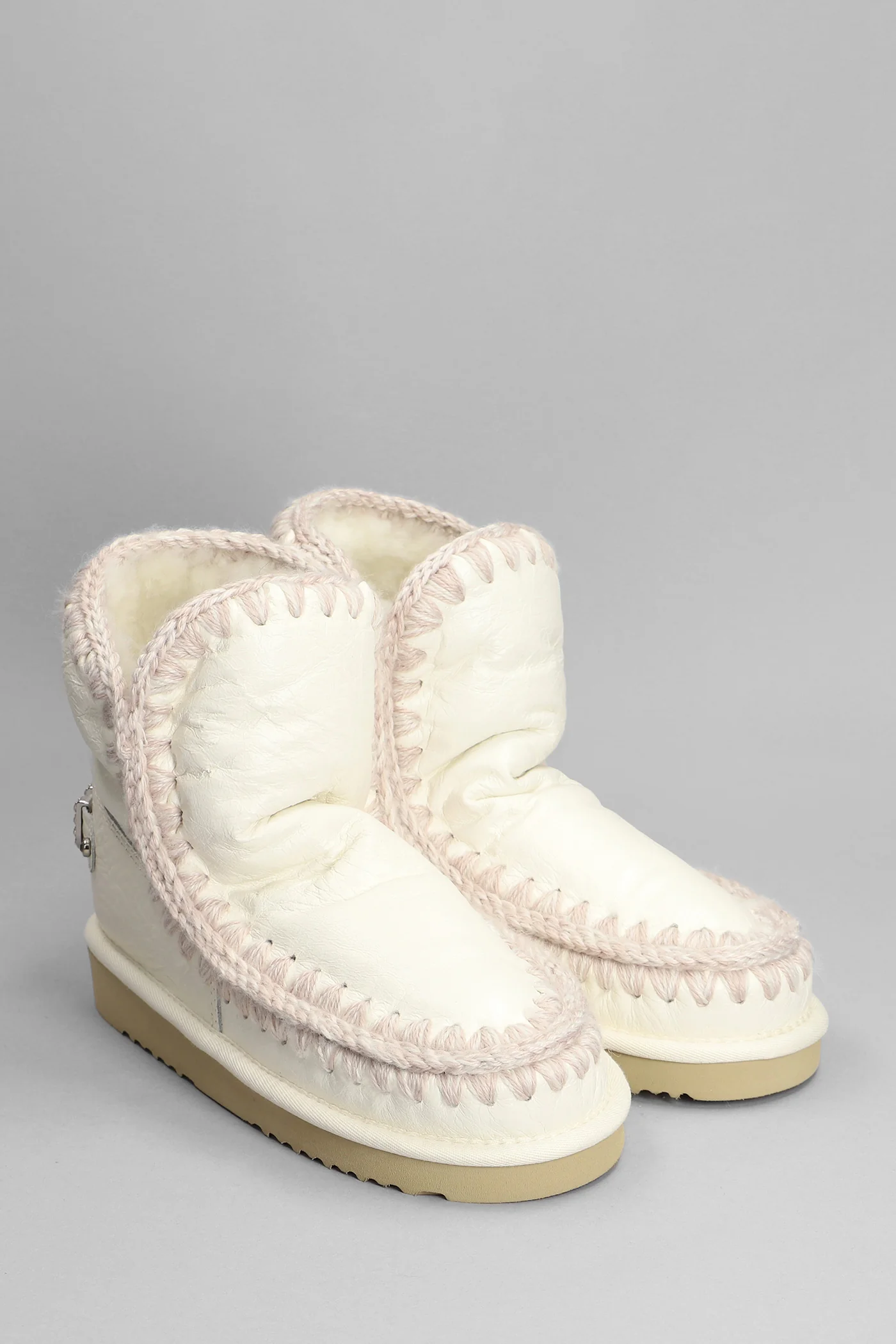 Eskimo 18 low heels Ankle boots in white leather - Image 7