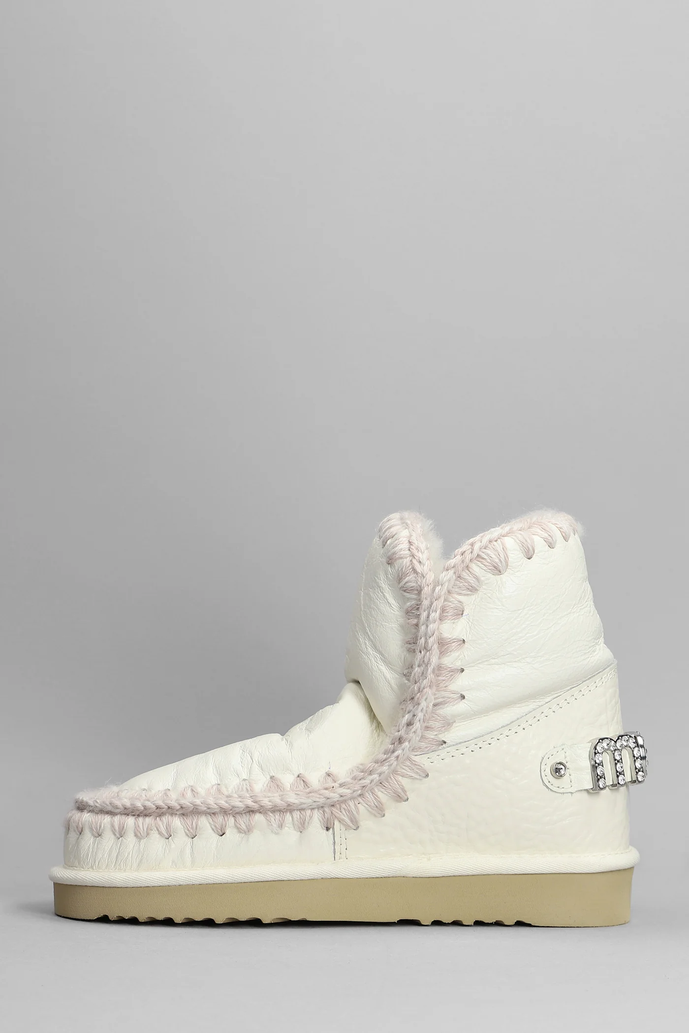 Eskimo 18 low heels Ankle boots in white leather - Image 8