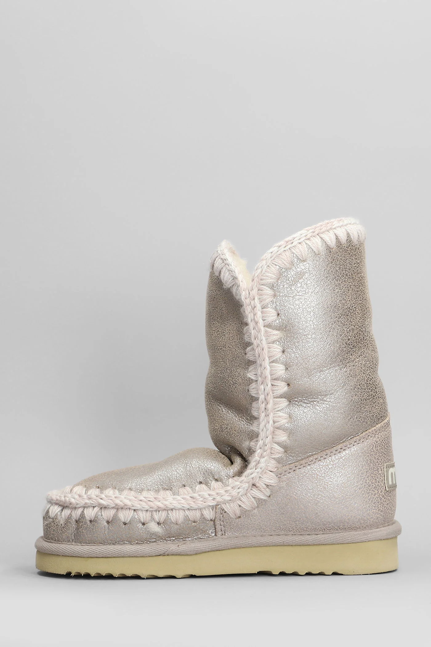 Eskimo 24 low heels Ankle boots in beige leather - Image 3